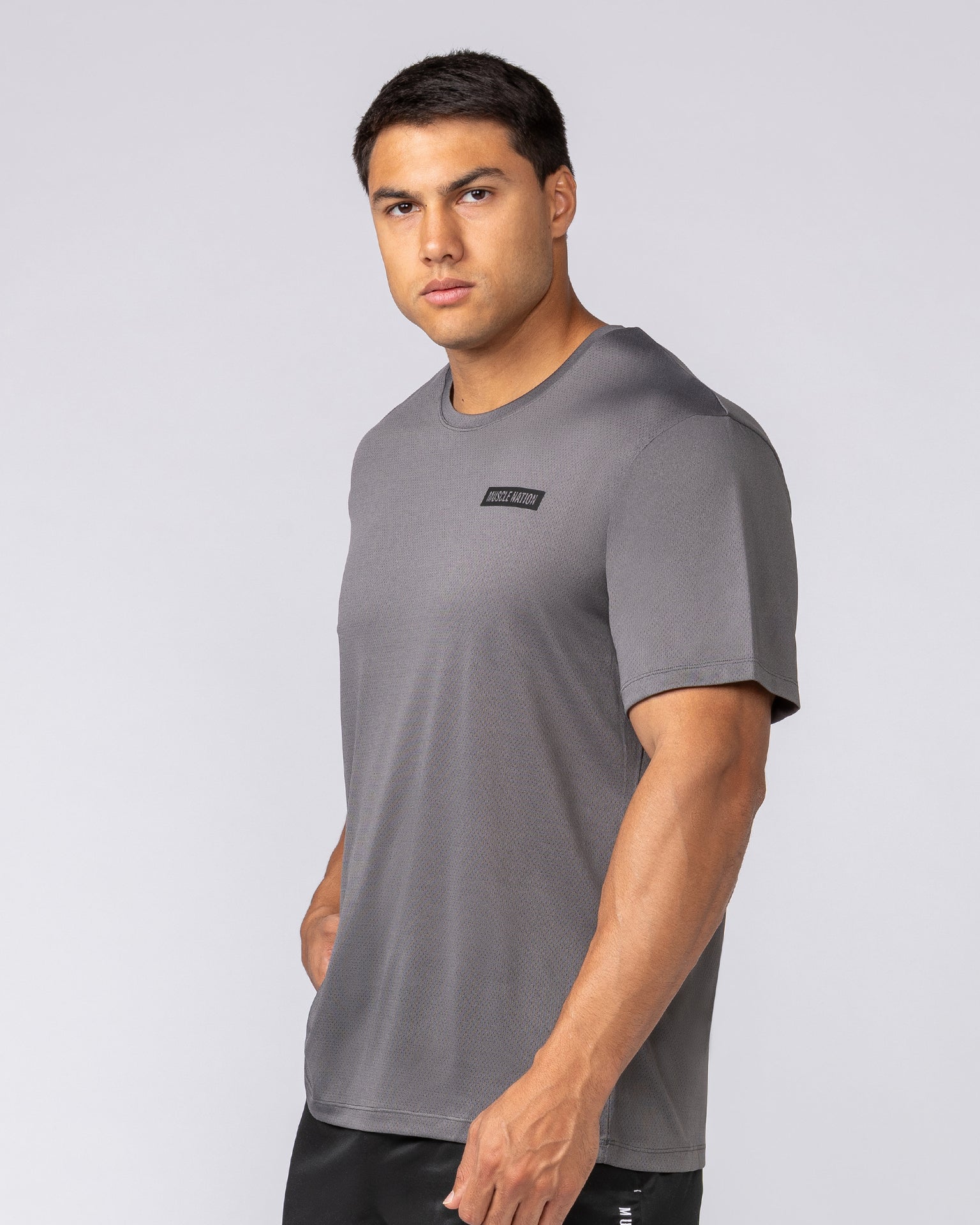 Relaxed Active Tee - Gunmetal-T-Shirts-S-062521GUNMTL-S-MNAPPRL43181-2-Muscle Nation
