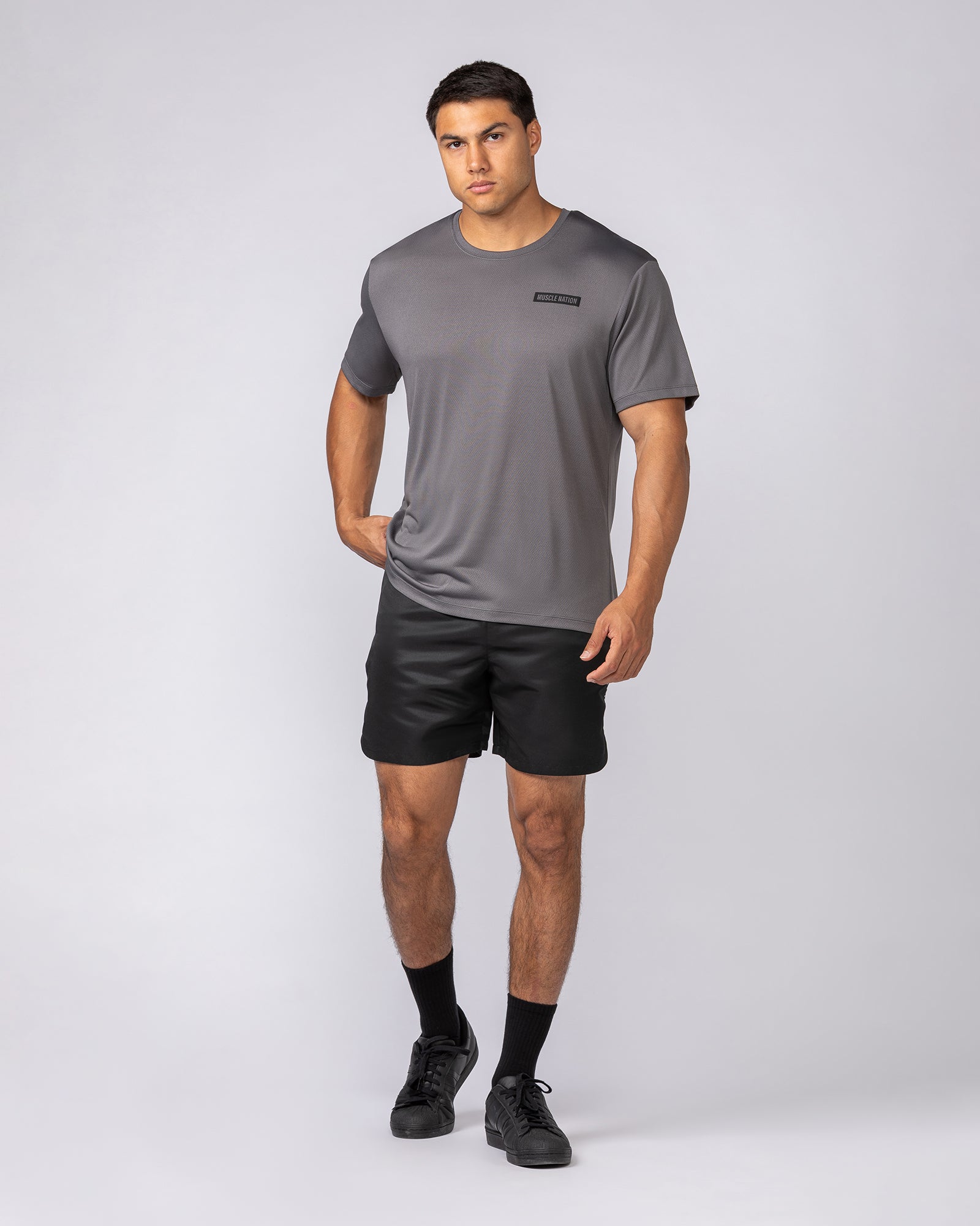 Relaxed Active Tee - Gunmetal-T-Shirts-S-062521GUNMTL-S-MNAPPRL43181-5-Muscle Nation
