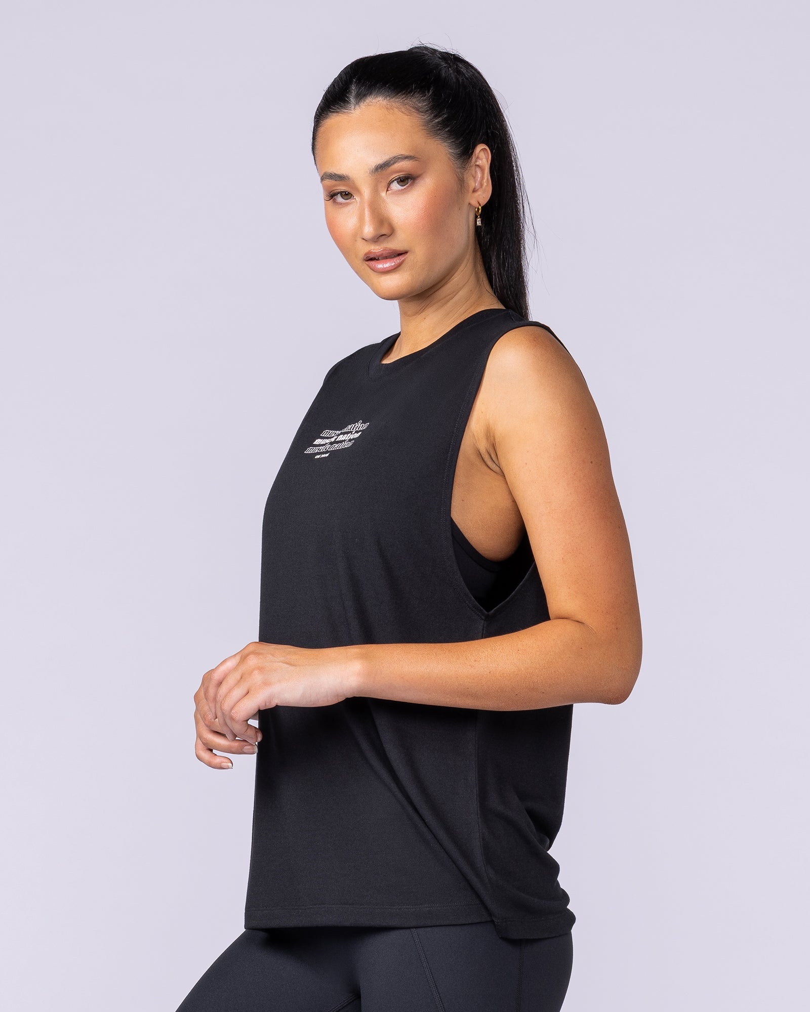 Results Drop Arm Tank - Black-Singlets & Tanks-XXS-112535BLK-XXS-MNAPPRL45201-3-Muscle Nation