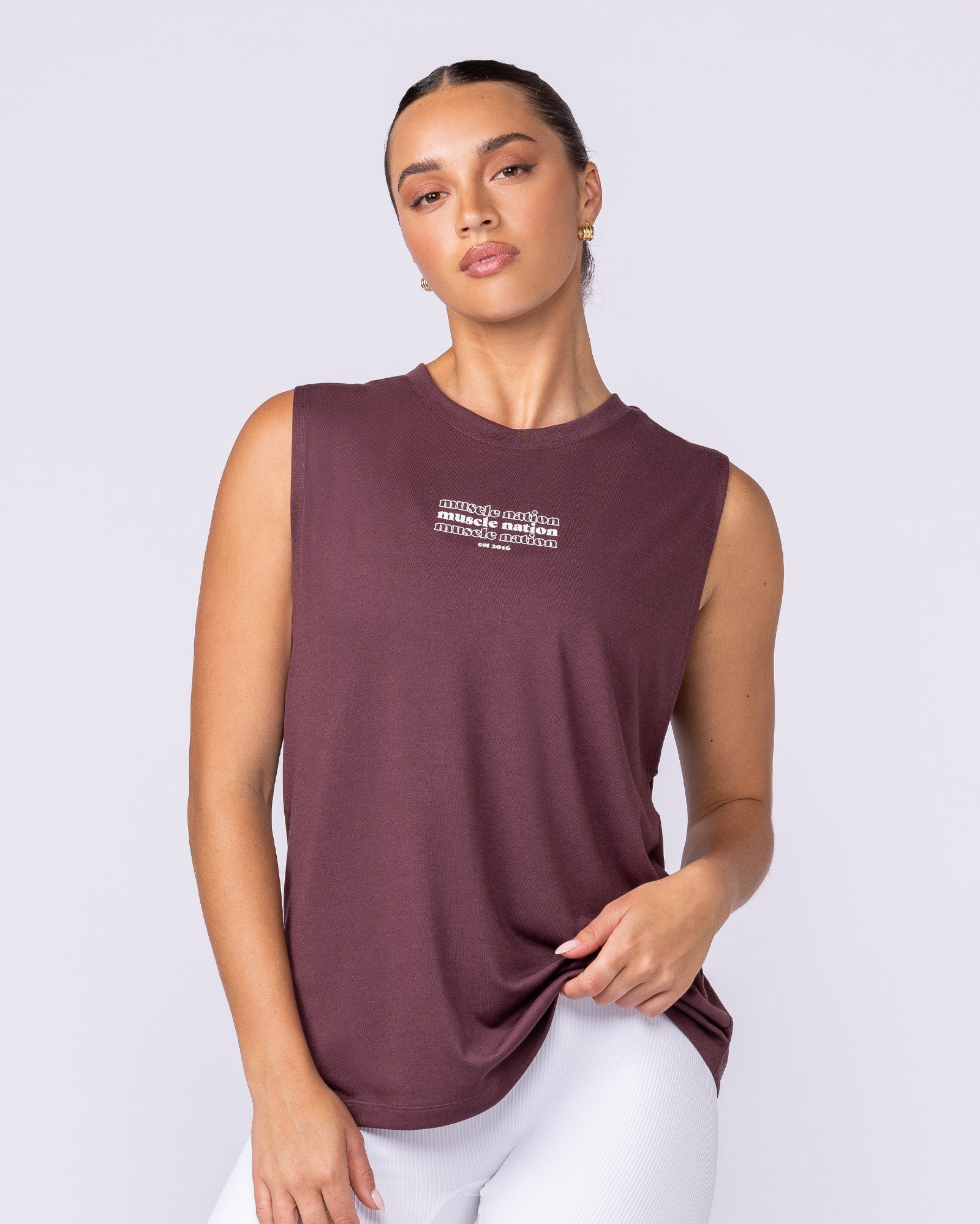 Results Drop Arm Tank - Rocky Road-Singlets & Tanks-XXS-112535RKRD-XXS-MNAPPRL48009-1-Muscle Nation