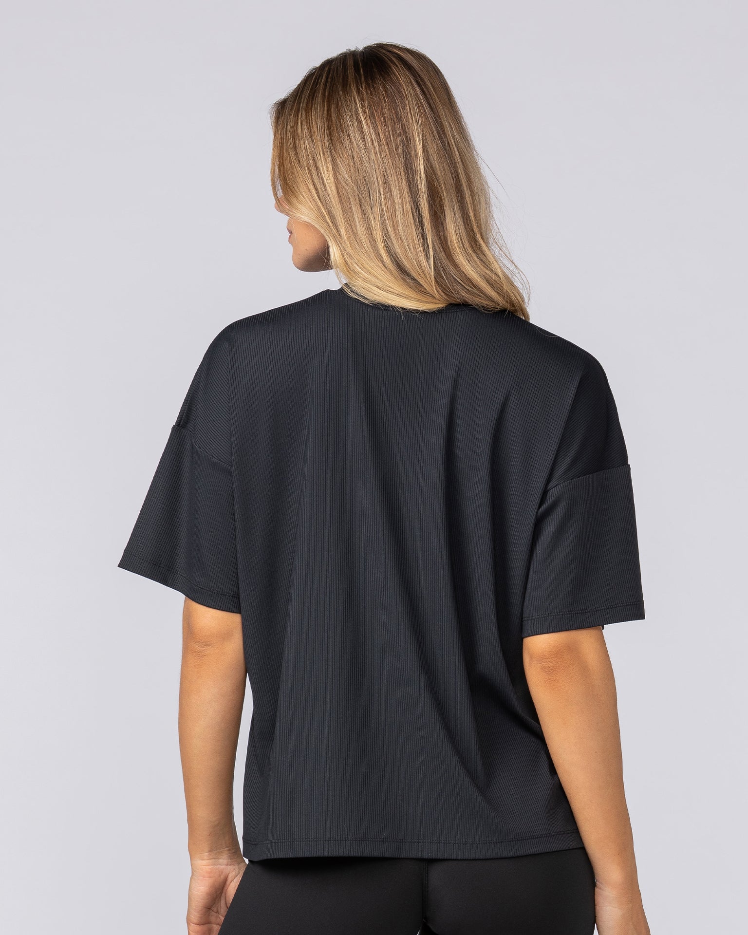 Rib Boxy Training Tee - Black-T-Shirts-XXS-092511BLK-XXS-MNAPPRL44534-4-Muscle Nation