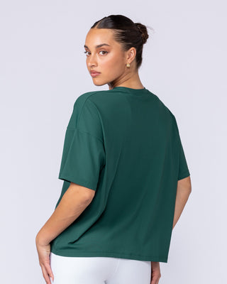 Rib Boxy Training Tee - Evergreen-Tops-XXS-112511EVEGRN-XXS-MNAPPRL45264-2-Muscle Nation