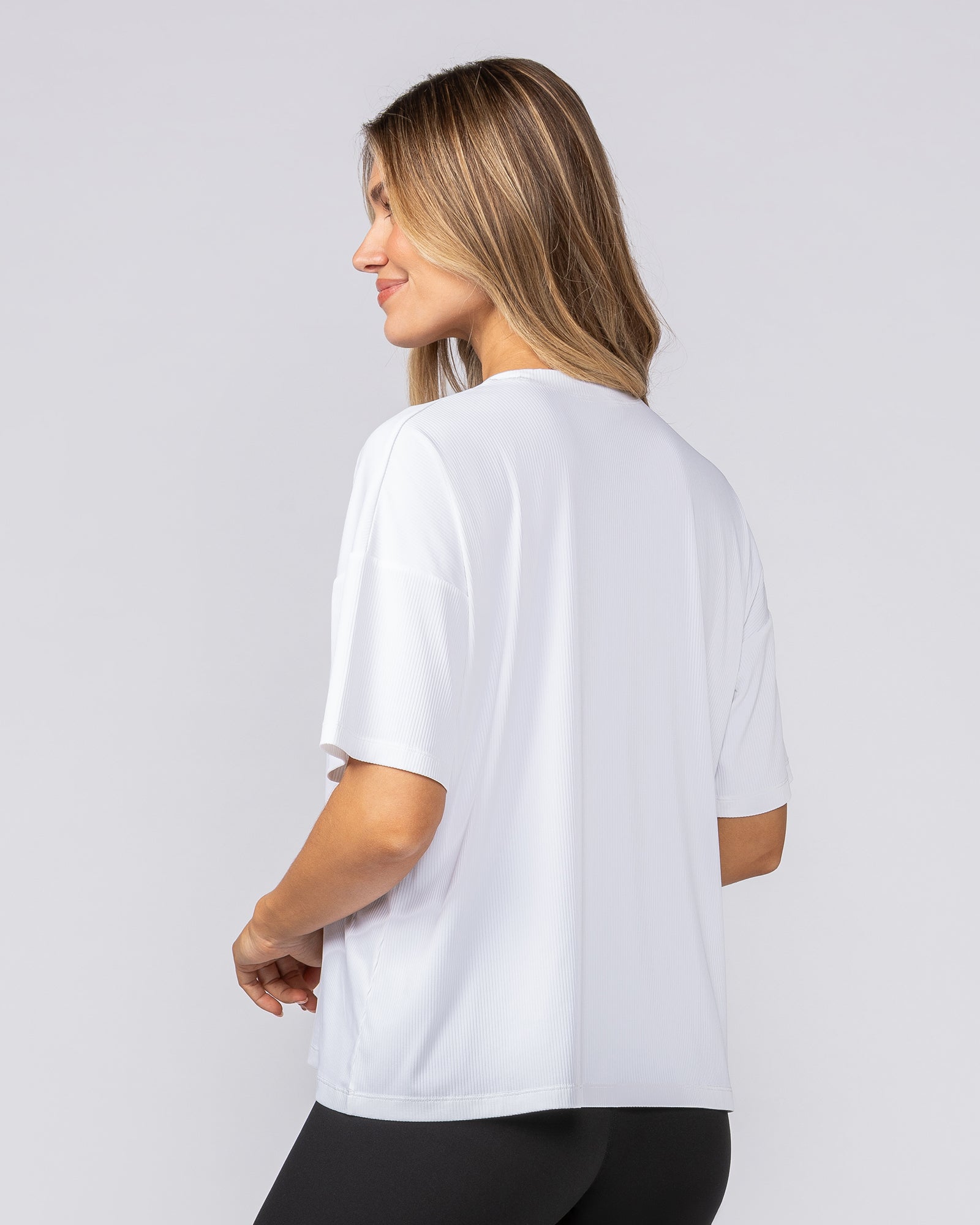 Rib Boxy Training Tee - White-T-Shirts-XXS-092511WHT-XXS-MNAPPRL44543-3-Muscle Nation