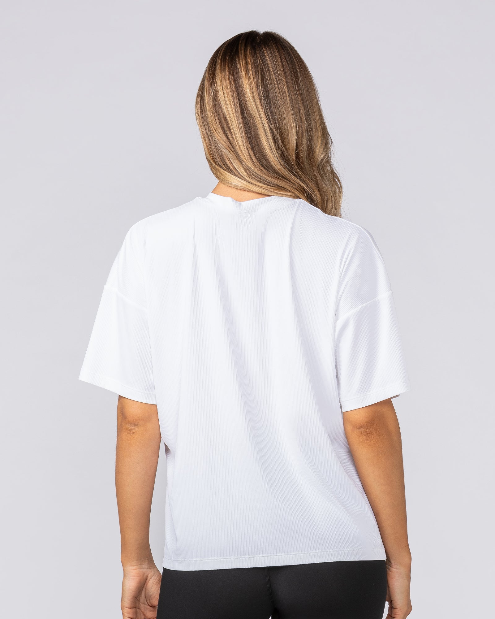 Rib Boxy Training Tee - White-T-Shirts-XXS-092511WHT-XXS-MNAPPRL44543-4-Muscle Nation