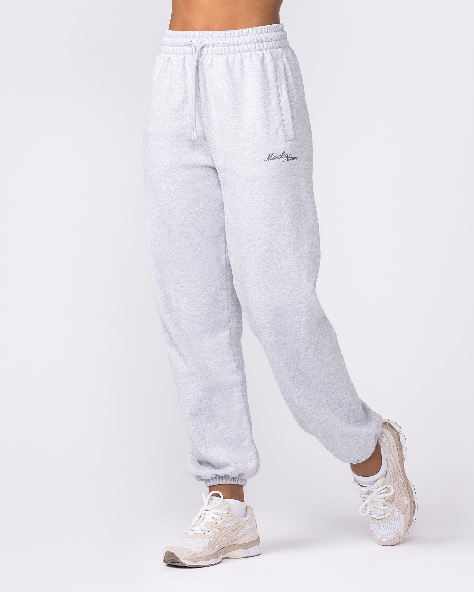 Routine Slouchy Trackies - Light Grey Marl-Bottoms-XXS-042604LTGRYMRL-XXS-MNAPPRL49937-1-Muscle Nation