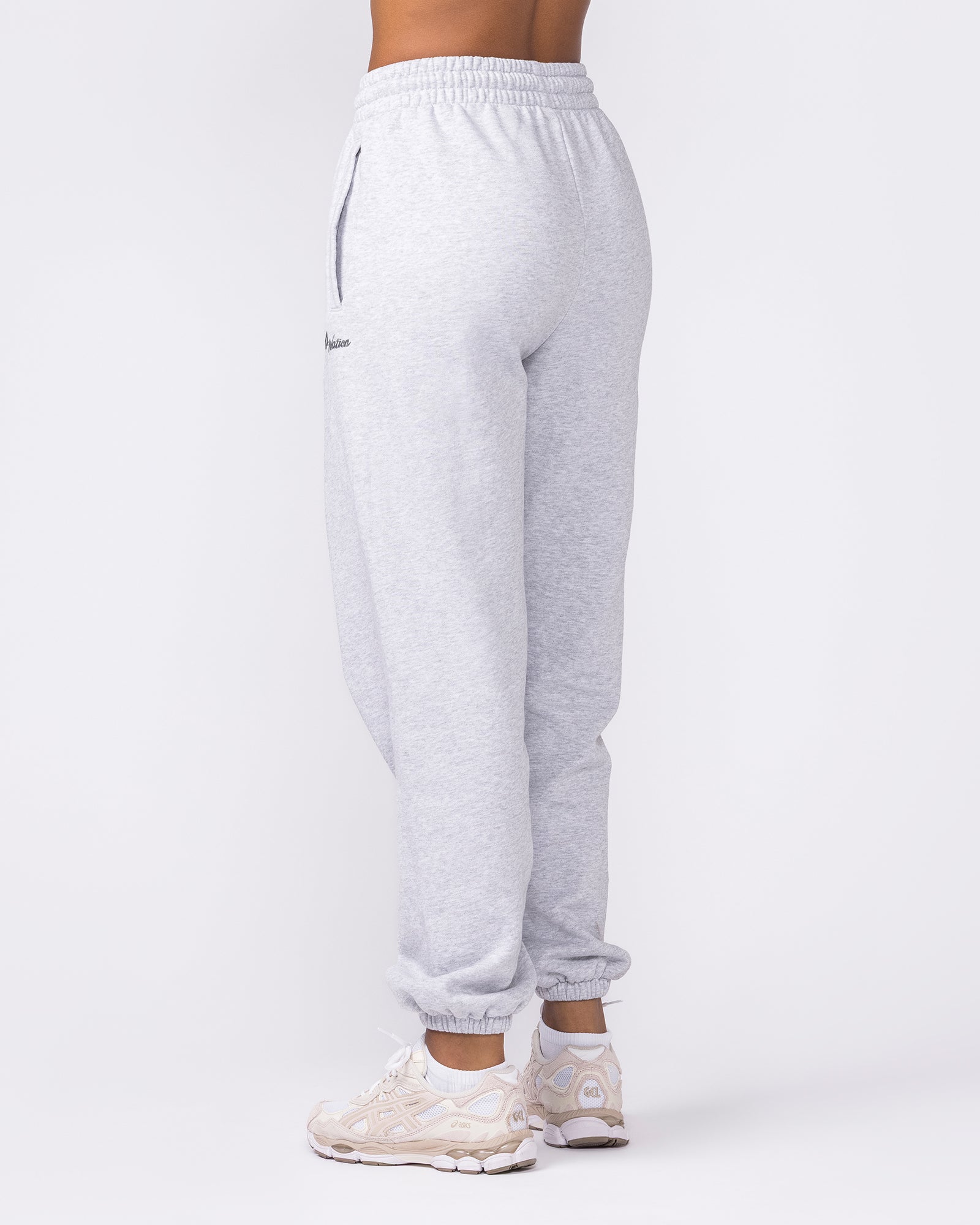 Routine Slouchy Trackies - Light Grey Marl-Bottoms-XXS-042604LTGRYMRL-XXS-MNAPPRL49937-2-Muscle Nation