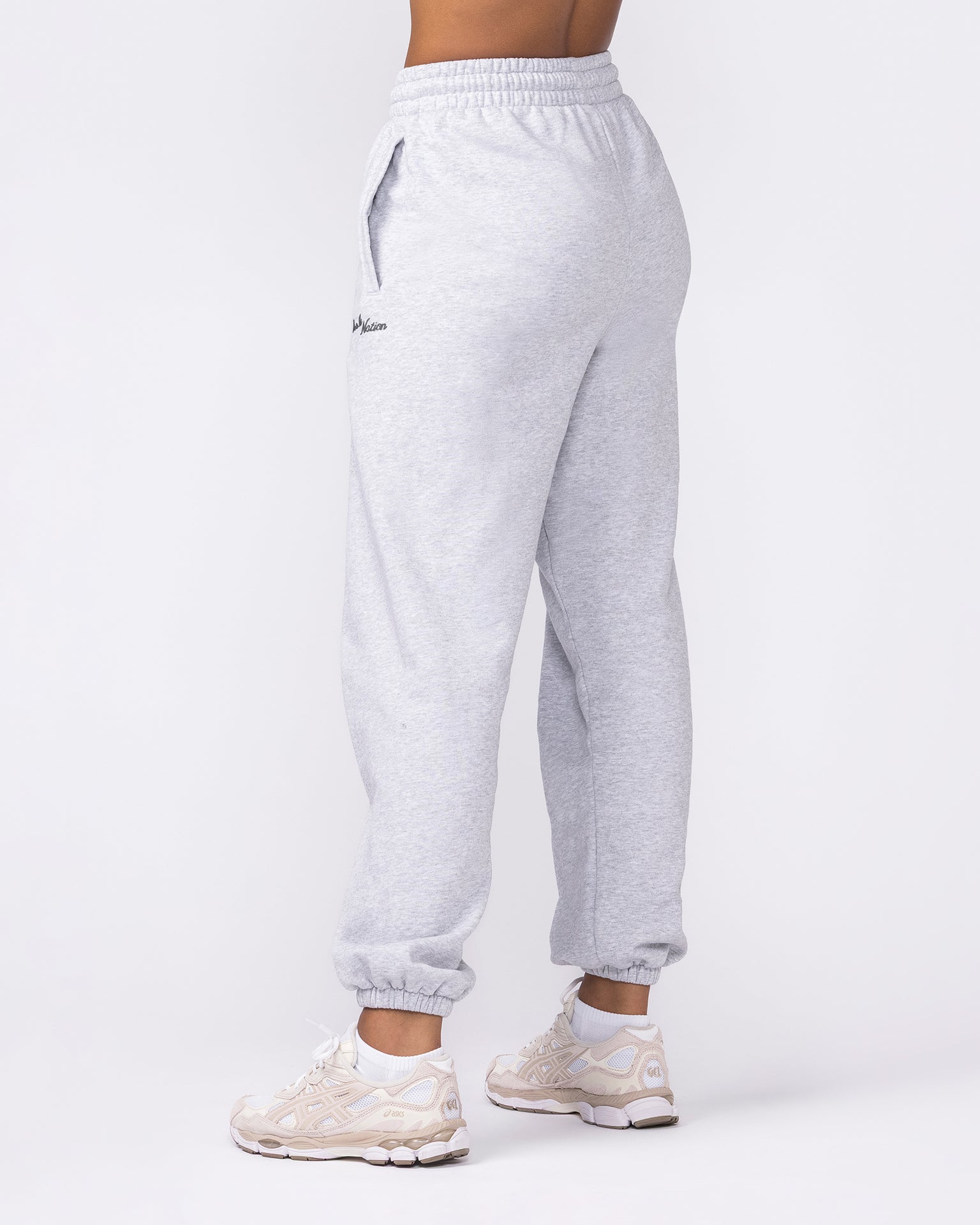 Routine Slouchy Trackies - Light Grey Marl-Bottoms-XXS-042604LTGRYMRL-XXS-MNAPPRL49937-4-Muscle Nation