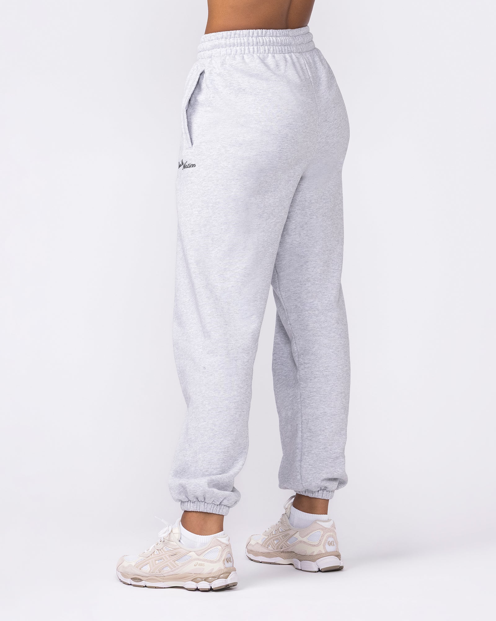 Routine Slouchy Trackies - Light Grey Marl-Bottoms-XXS-042604LTGRYMRL-XXS-MNAPPRL49937-4-Muscle Nation