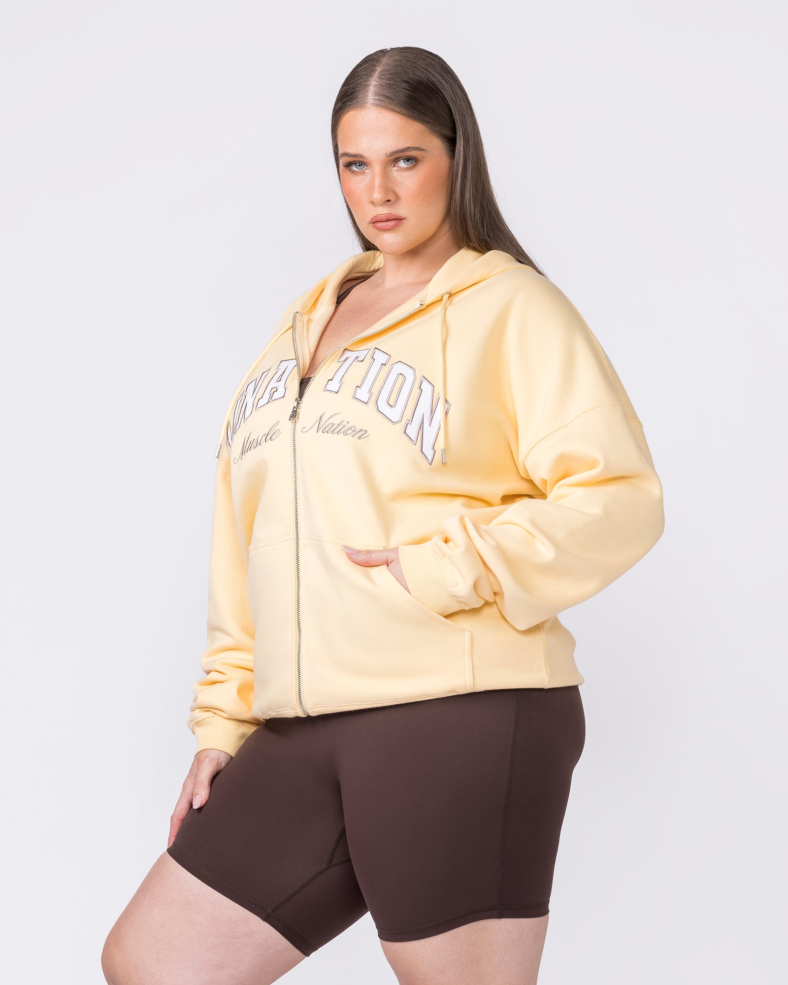 Routine Zip Through Hoodie - Panna Cotta-Jumpers & Hoodies-XXS-032619PANCOT-XXS-MNAPPRL49233-3-Muscle Nation