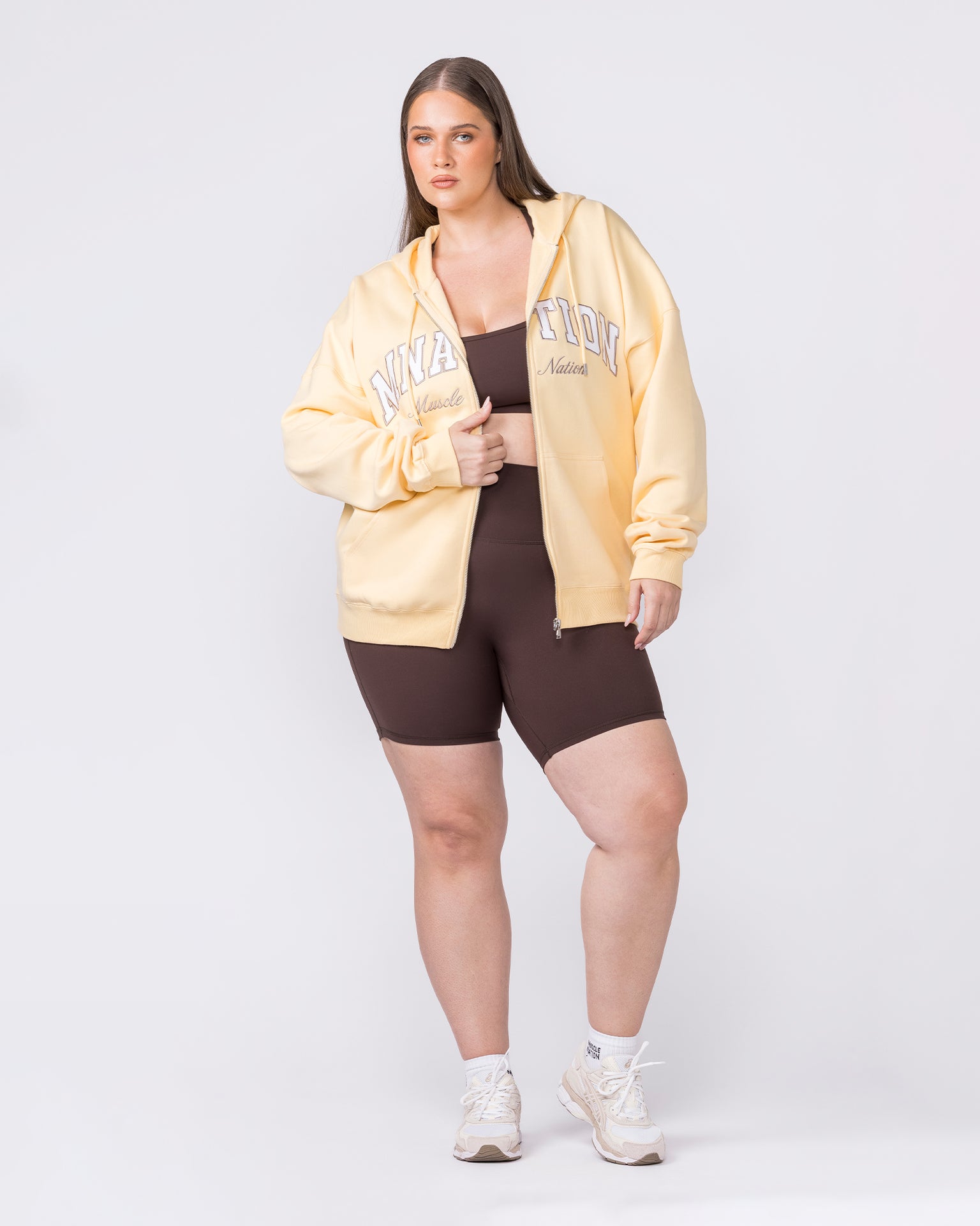 Routine Zip Through Hoodie - Panna Cotta-Jumpers & Hoodies-XXS-032619PANCOT-XXS-MNAPPRL49233-7-Muscle Nation