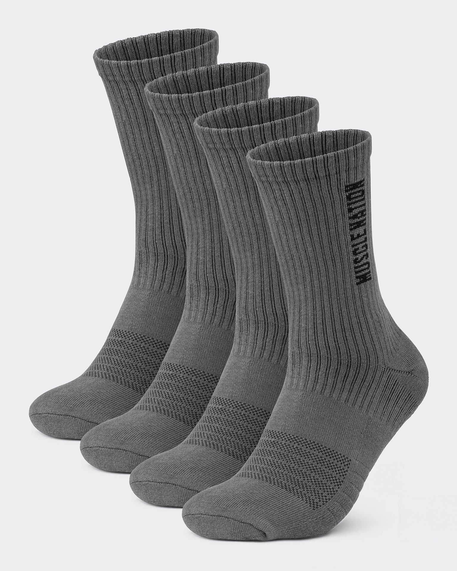 Mens Linear Crew Sock (2x Pack) - Charcoal-Socks-Charcoal-ACC1124165CHAR-ONE-MNAPPRL32719-1-Muscle Nation