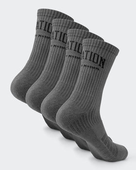 Mens Varsity Crew Sock (2x Pack) - Charcoal-Socks-Charcoal-ACC1124179CHAR-ONE-MNAPPRL32729-1-Muscle Nation