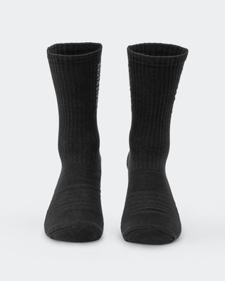 Mens Linear Crew Sock (2x Pack) - Black-Socks-Black-ACC1124165BLK-ONE-MNAPPRL32718-2-Muscle Nation