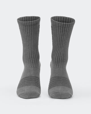 Mens Linear Crew Sock (2x Pack) - Charcoal-Socks-Charcoal-ACC1124165CHAR-ONE-MNAPPRL32719-2-Muscle Nation