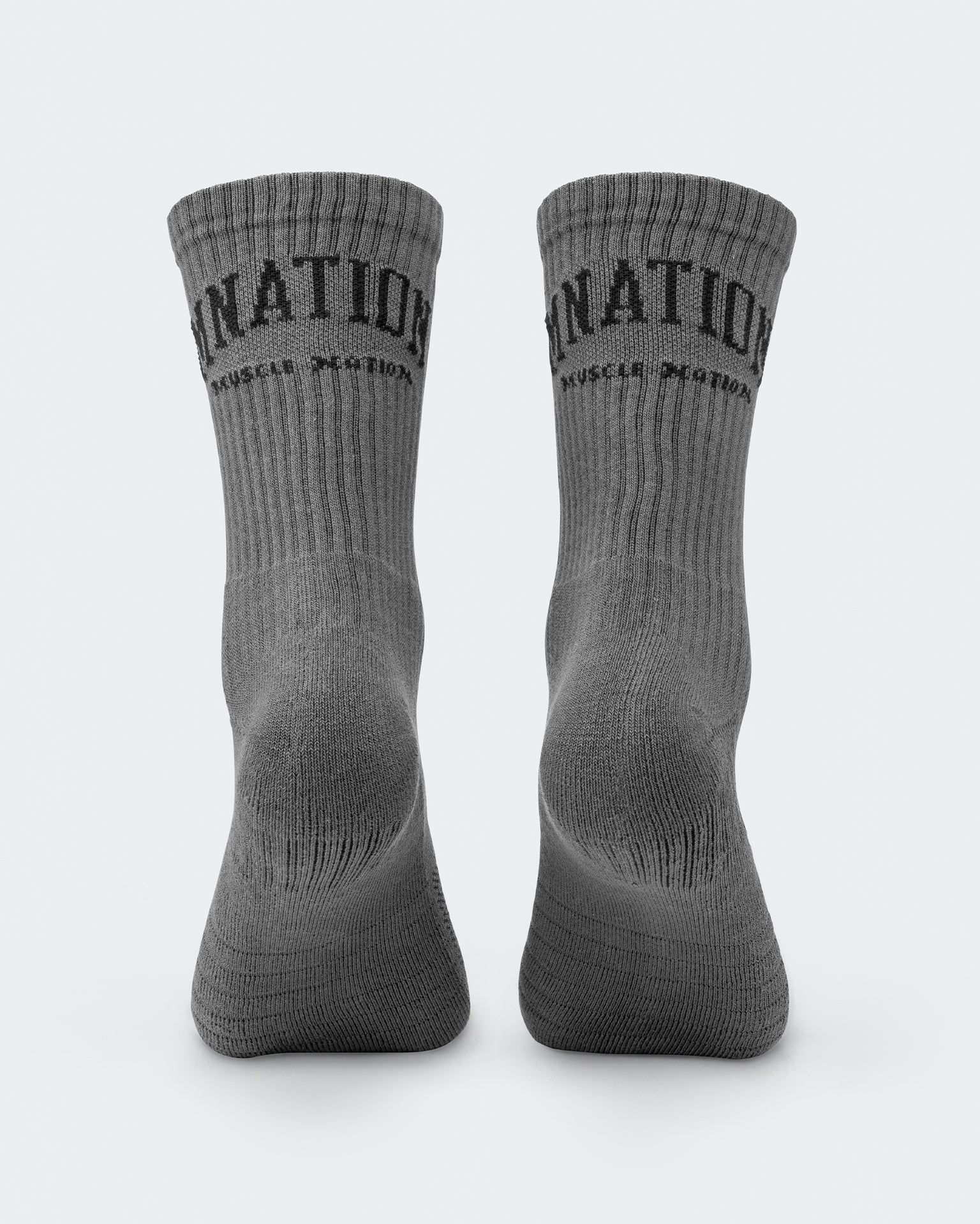 Mens Varsity Crew Sock (2x Pack) - Charcoal-Socks-Charcoal-ACC1124179CHAR-ONE-MNAPPRL32729-5-Muscle Nation