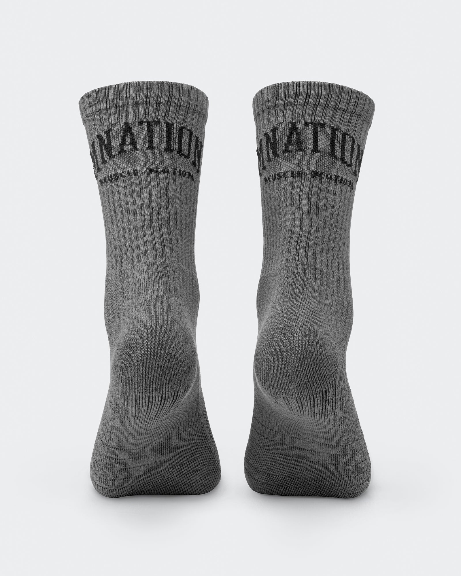 Mens Varsity Crew Sock (2x Pack) - Charcoal-Socks-Charcoal-ACC1124179CHAR-ONE-MNAPPRL32729-5-Muscle Nation