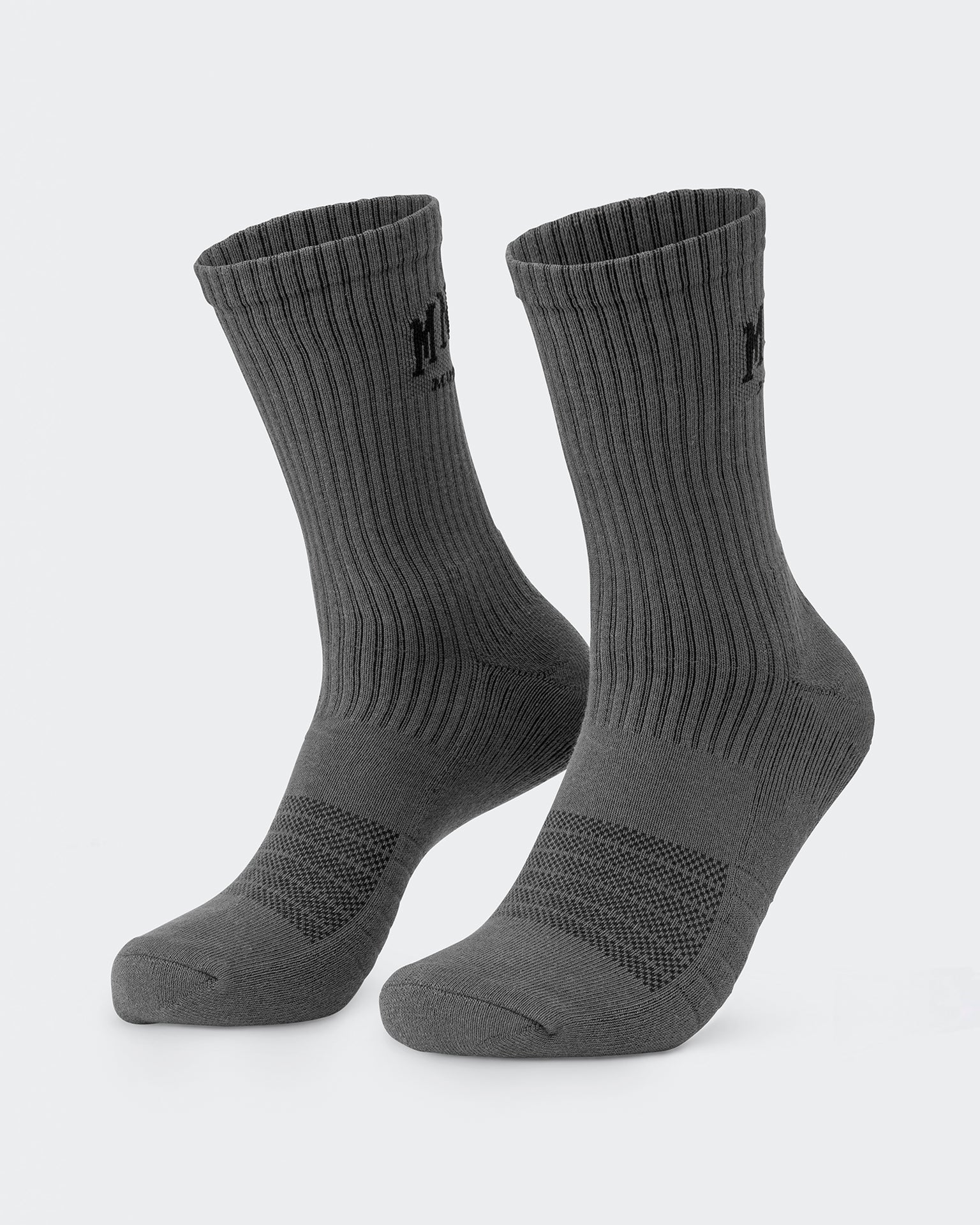 Mens Varsity Crew Sock (2x Pack) - Charcoal-Socks-Charcoal-ACC1124179CHAR-ONE-MNAPPRL32729-3-Muscle Nation