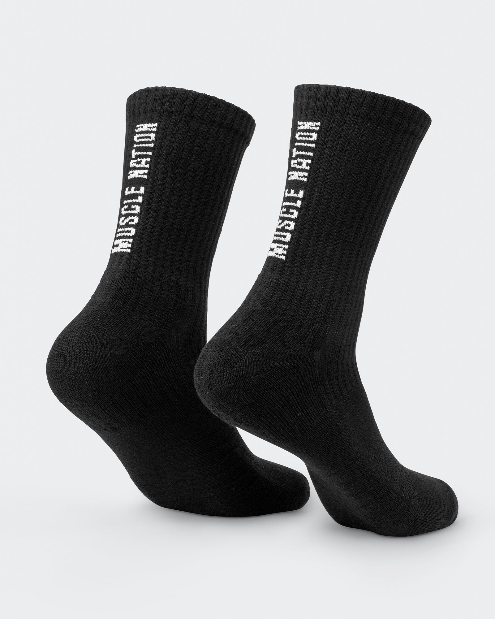 Mens Trainer Crew Sock - 2Pack Black /White Multi-Socks-White Black Multi-ACC022572WHTBLKM-ONE-MNAPPRL42440-2-Muscle Nation