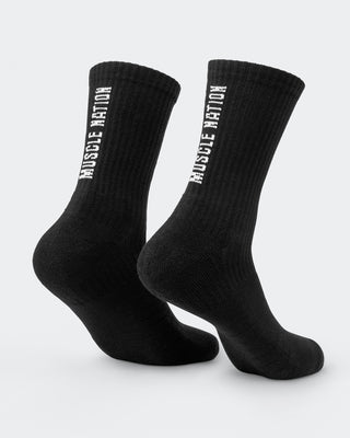 Mens Trainer Crew Sock - 2Pack Black /White Multi-Socks-White Black Multi-ACC022572WHTBLKM-ONE-MNAPPRL42440-2-Muscle Nation