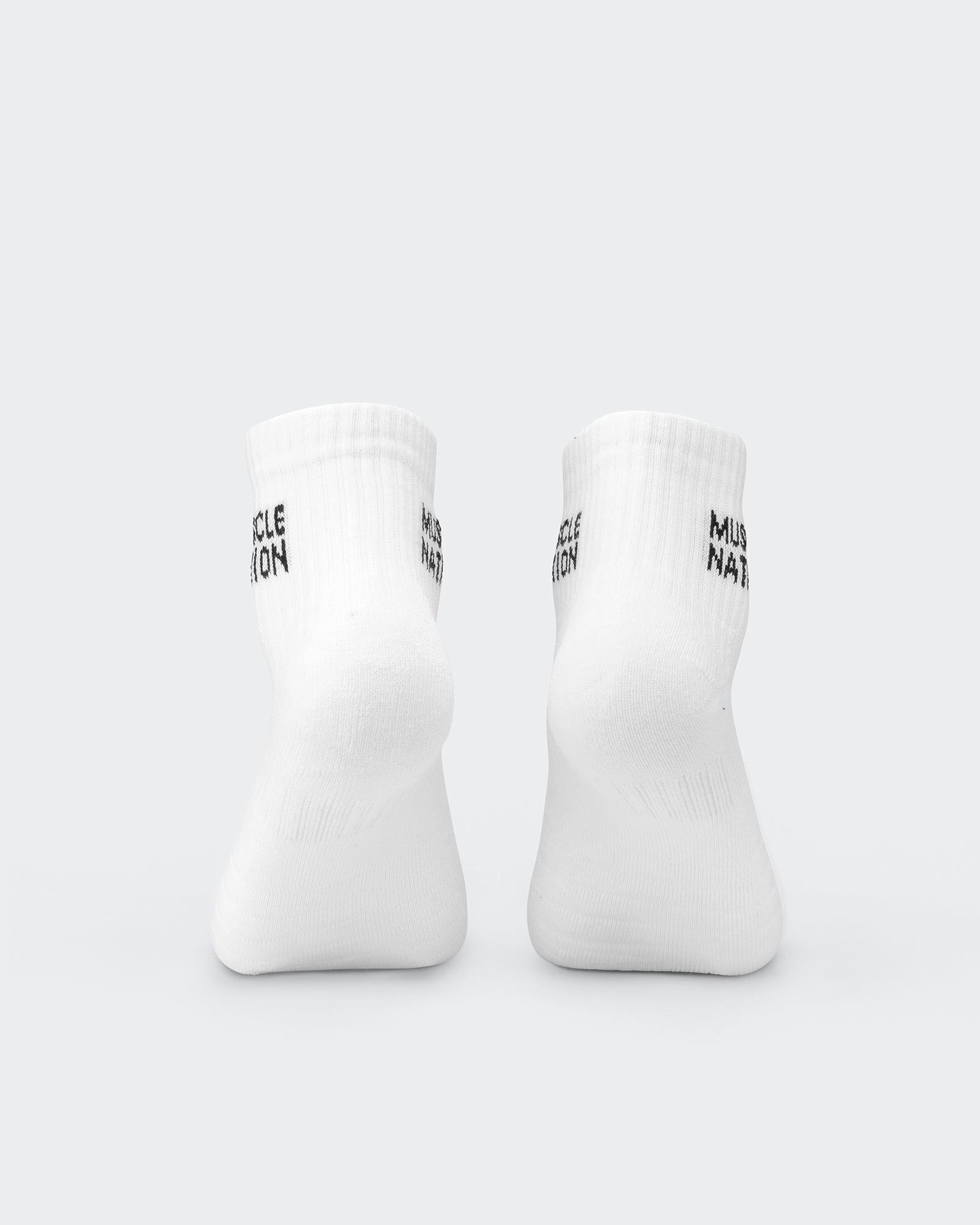 Womens 1/4 Crew Sock (2X Pack) - Black / White-Socks-ACC1125205BLKWHT-MNAPPRL47940-8-Muscle Nation