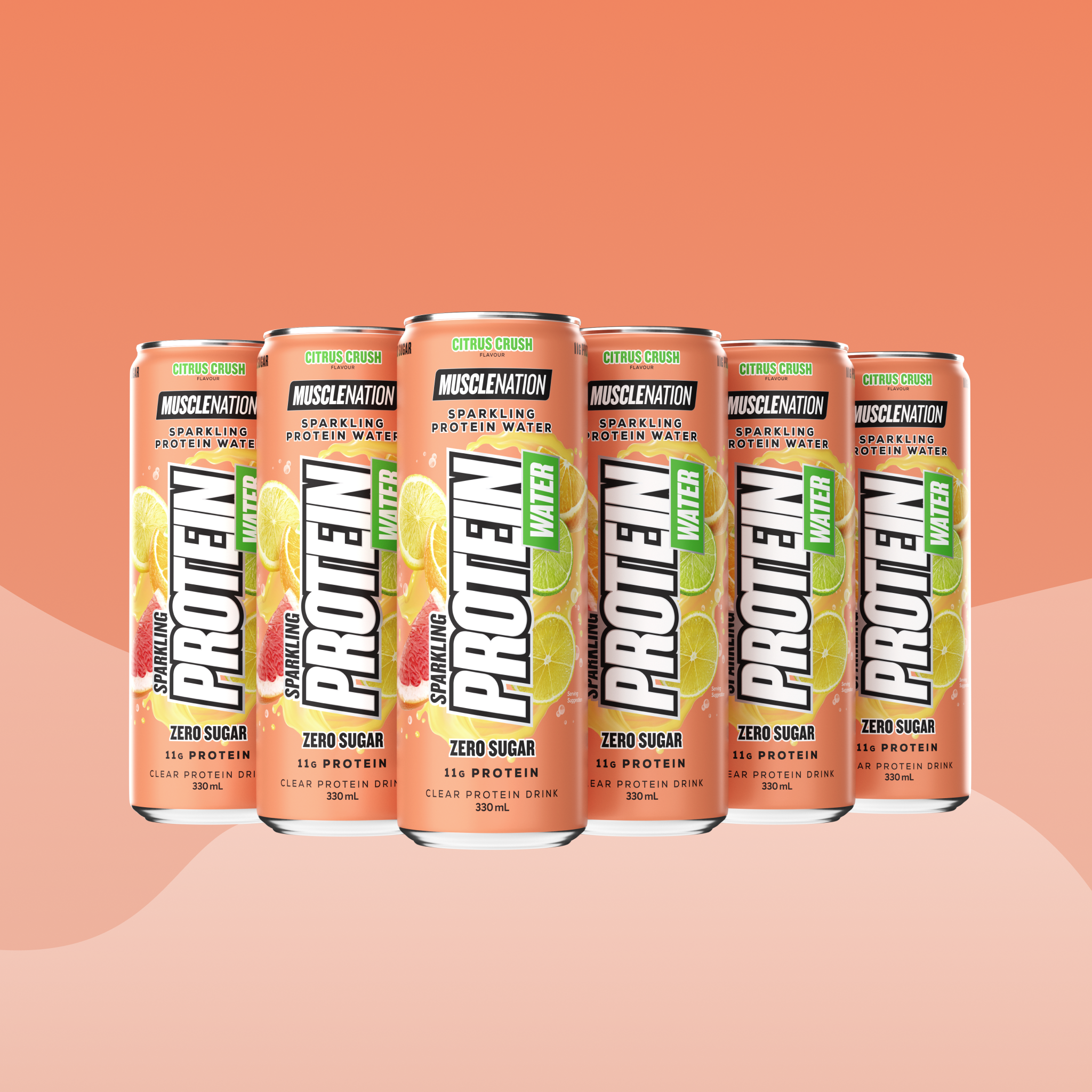 SPARKLING PROTEIN WATER Zero Sugar - Citrus Crush 330ml (12 Pack)-Sparkling Protein Water-MNSUPPS0277-0119359054002088-1-Muscle Nation