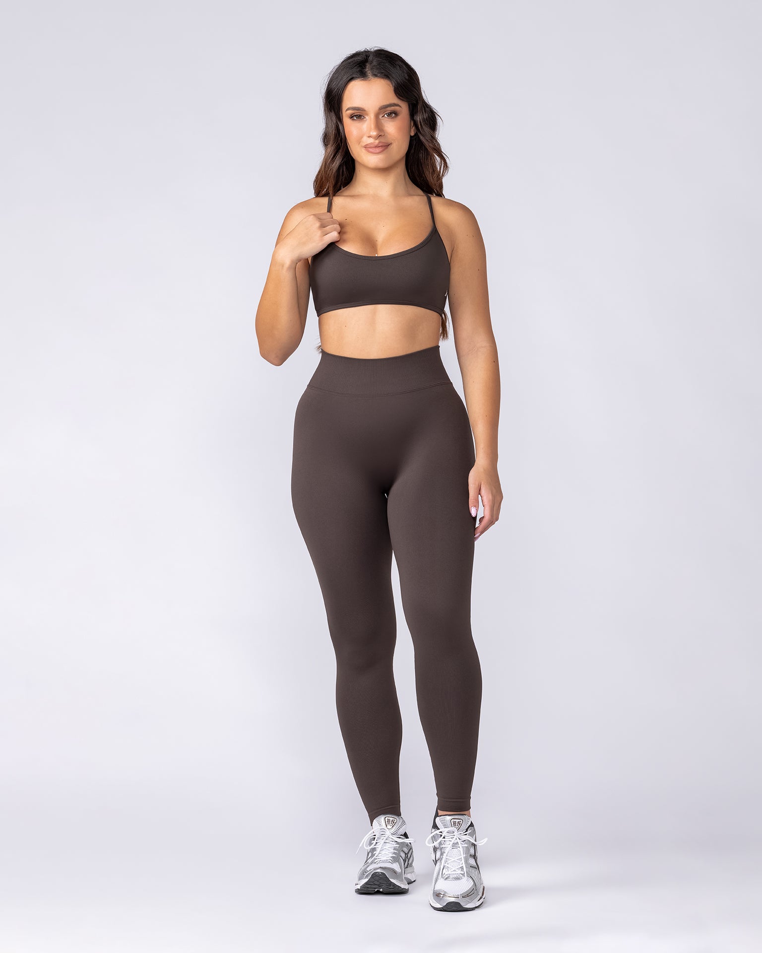 Sculpt Seamless Ankle Length Leggings Cocoa - Muscle Nation women's leggings, view 6