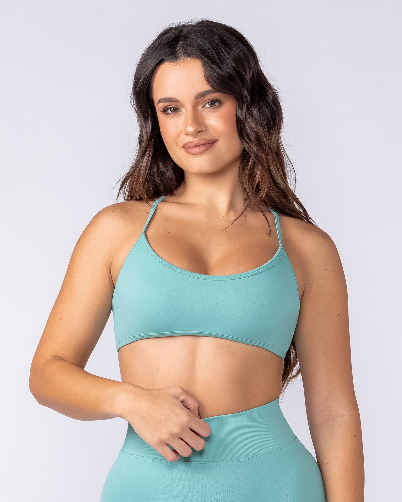Sculpt Seamless Bralette Green Coral - Muscle Nation women's bralette, view 3