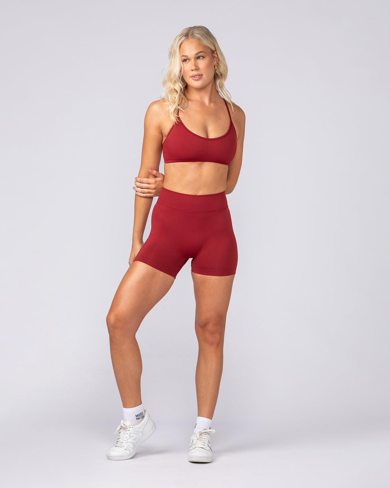 Sculpt Seamless Bralette Merlot - Muscle Nation women's bralette, view 5