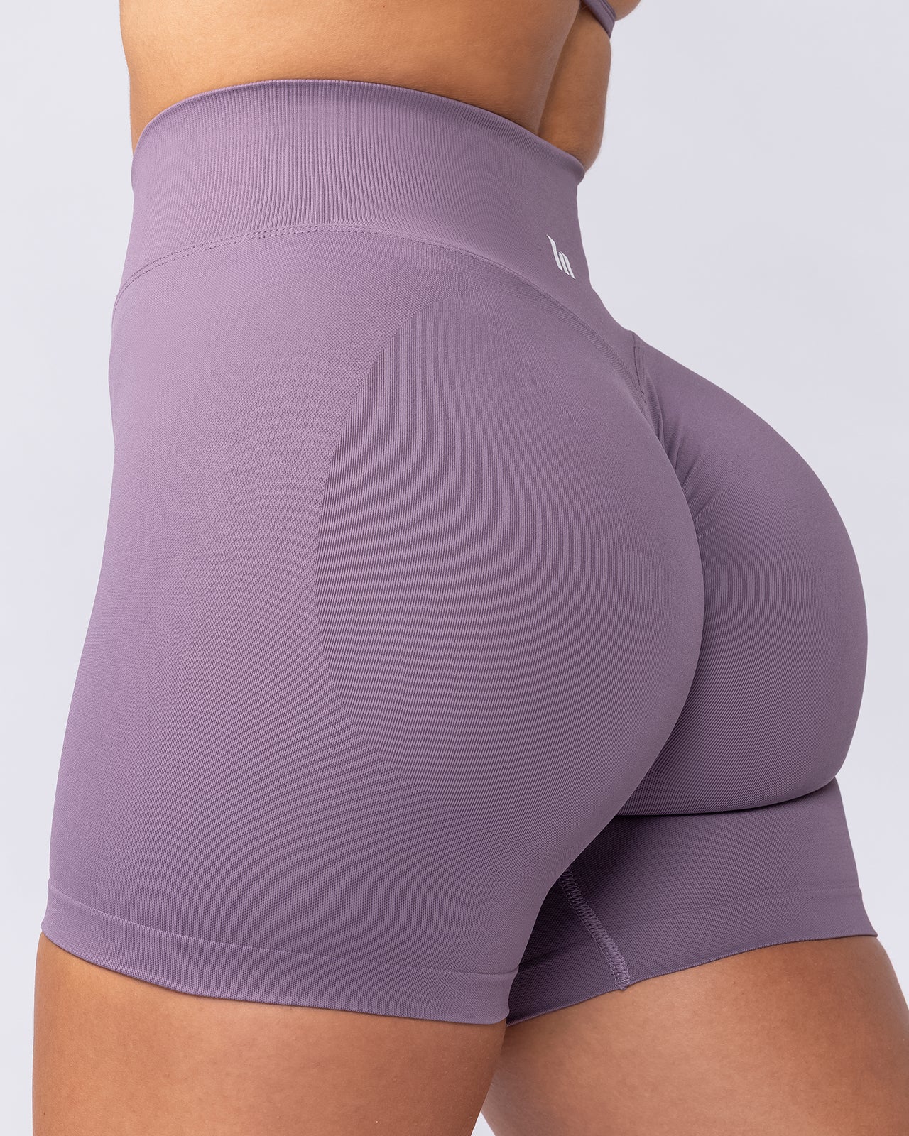 Sculpt Seamless Midway Shorts Dark Thistle - Muscle Nation women's gym shorts, view 4