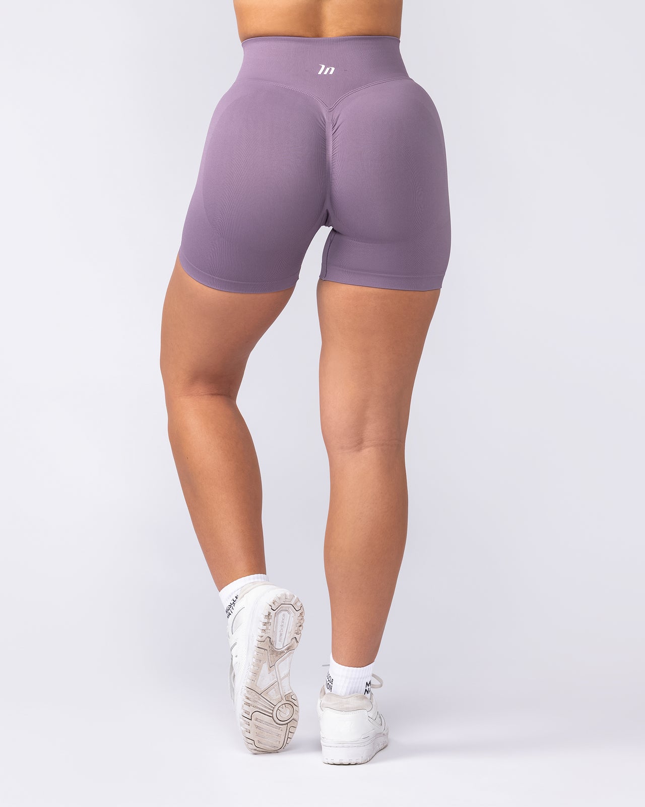 Sculpt Seamless Midway Shorts Dark Thistle - Muscle Nation women's gym shorts, view 5