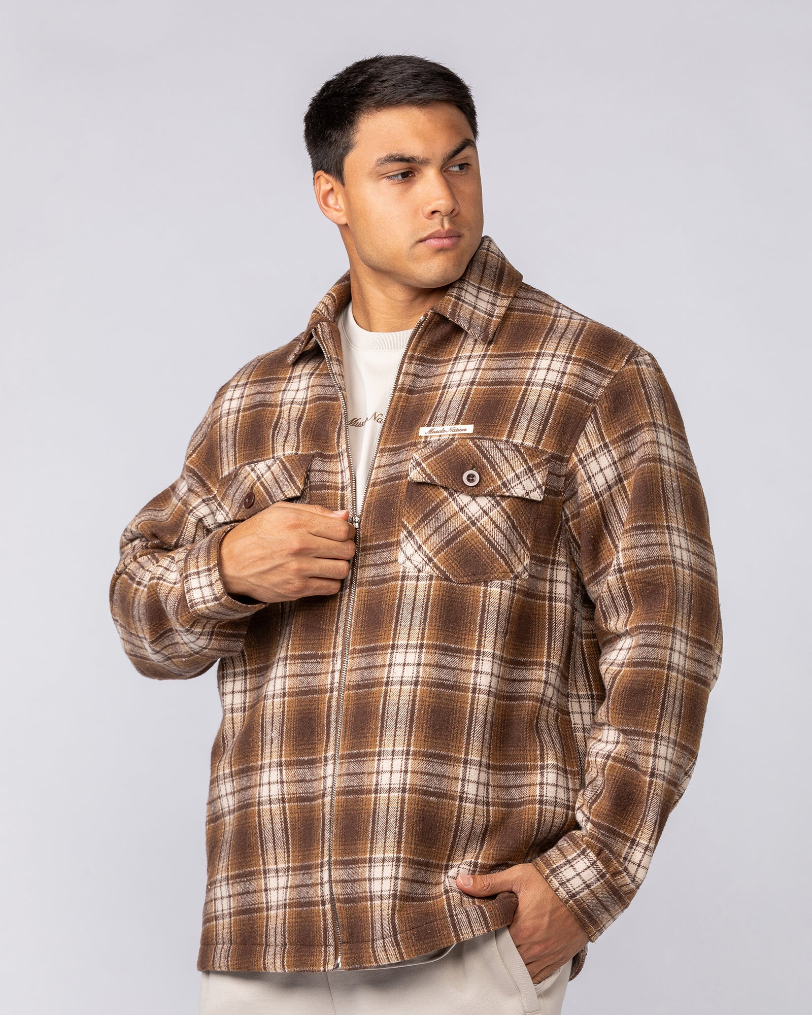 Oversized Shacket - Plaid-Jackets-XS-032518PLD-XS-MNAPPRL44597-4-Muscle Nation