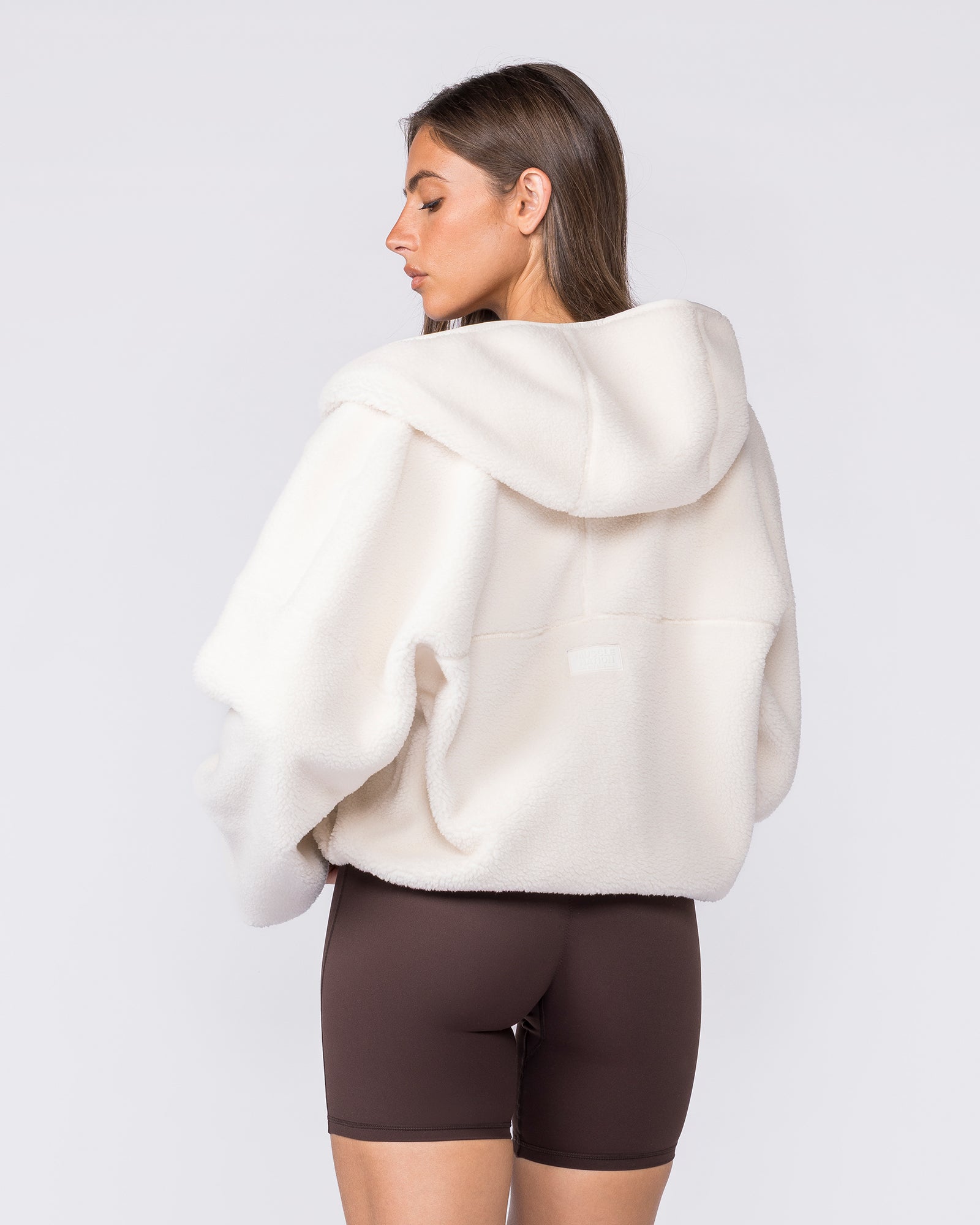 Sherpa Zip Through Hoodie - Whipped Cream-Jumpers & Hoodies-XXS-032621WPCRM-XXS-MNAPPRL49521-2-Muscle Nation