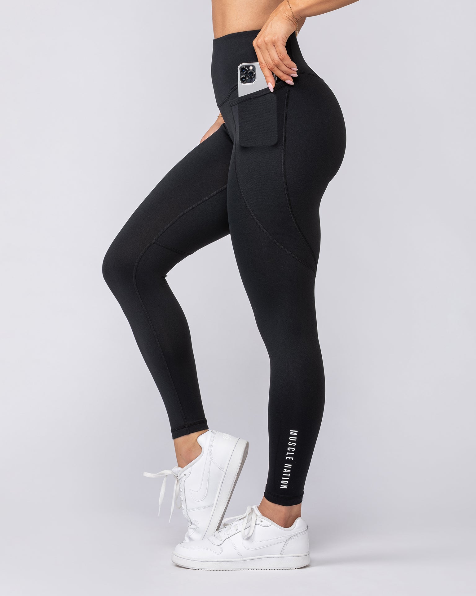 Signature Boost Pocket Ankle Length Leggings - Black-Leggings-XXS-112350BLK-XXS-MNAPPRL27185-1-Muscle Nation