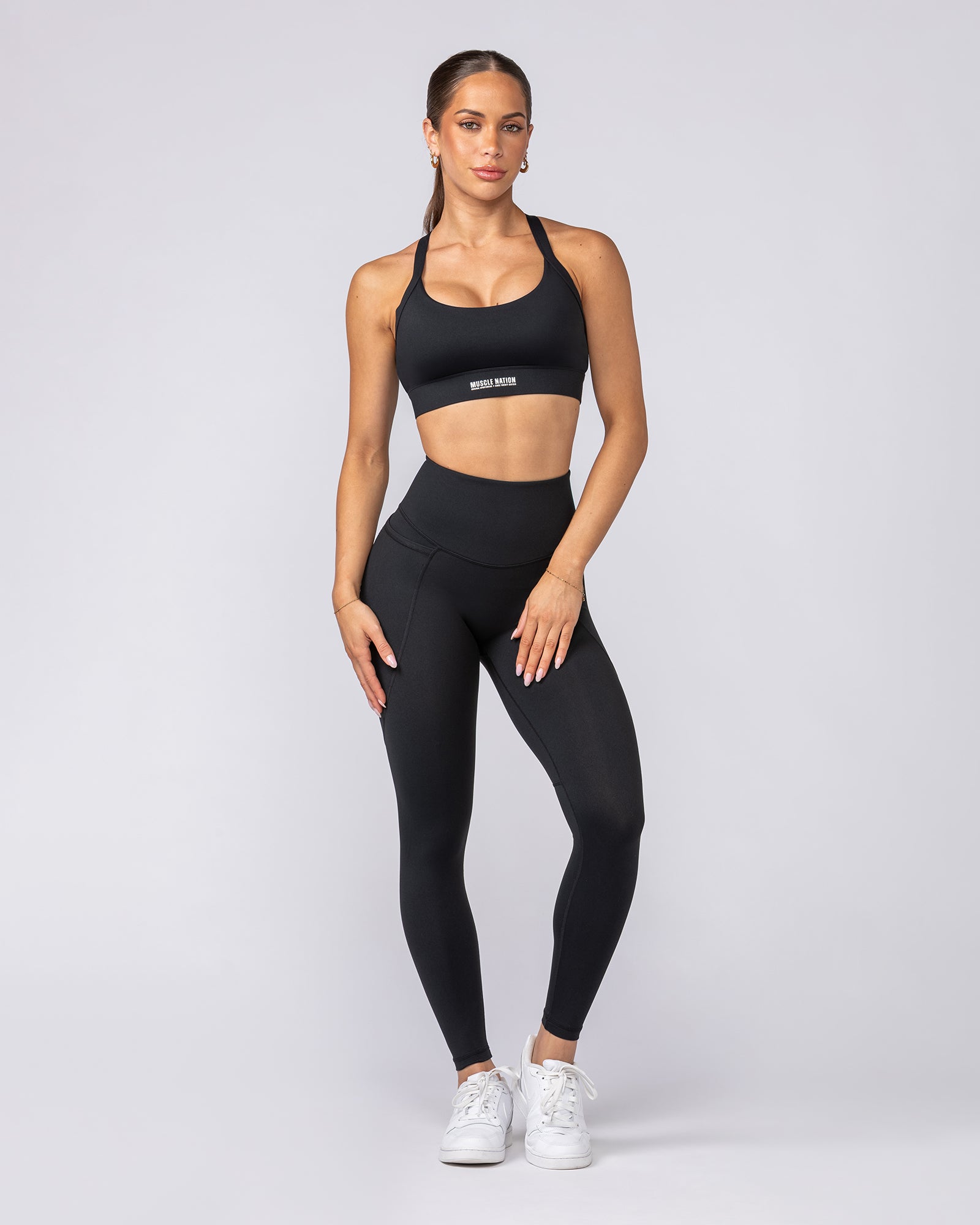 Signature Boost Pocket Ankle Length Leggings - Black-Leggings-XXS-112350BLK-XXS-MNAPPRL27185-7-Muscle Nation