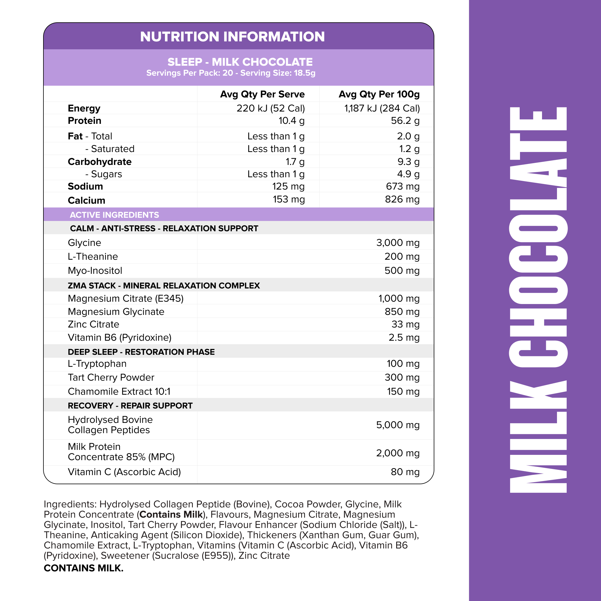 SLEEP - Milk Chocolate-Sleep-MNSUPPS0400-9359054003026-2-Muscle Nation