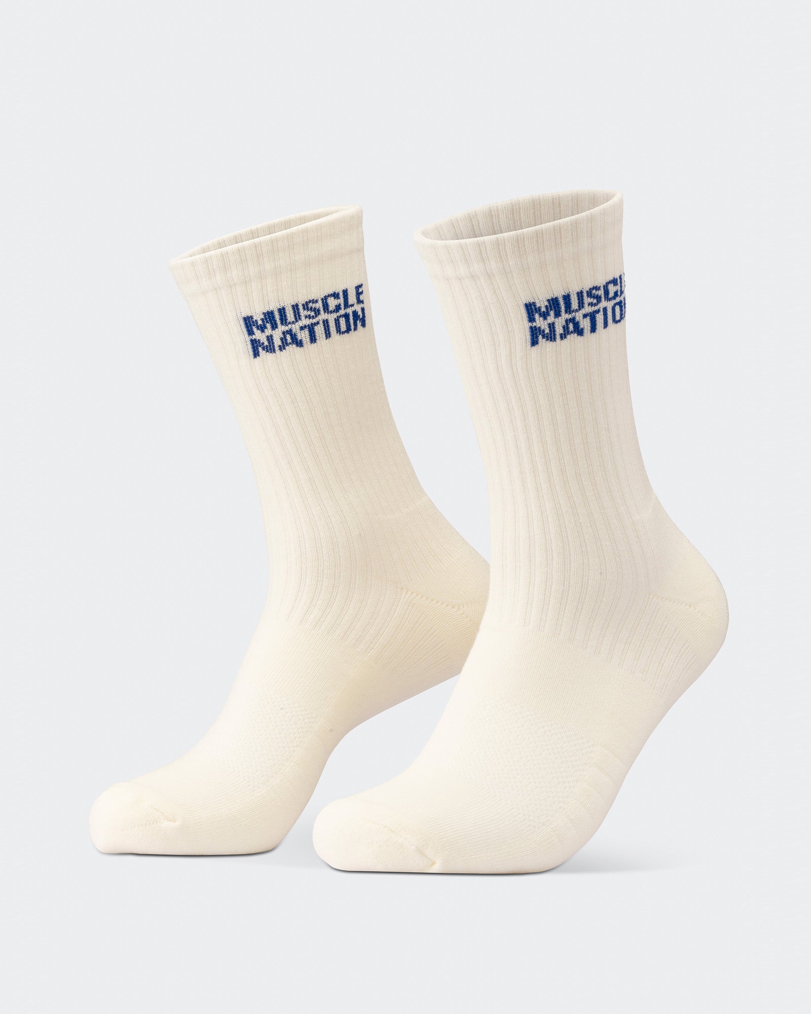 Mens Essential Crew Socks (3x Pack) - Navy / Hawaiian Blue / Off White-Socks-Navy / Hawaiian Blue / Off White-AC112336NVYHAWABLUWHT-ONE-MNAPPRL26513-4-Muscle Nation