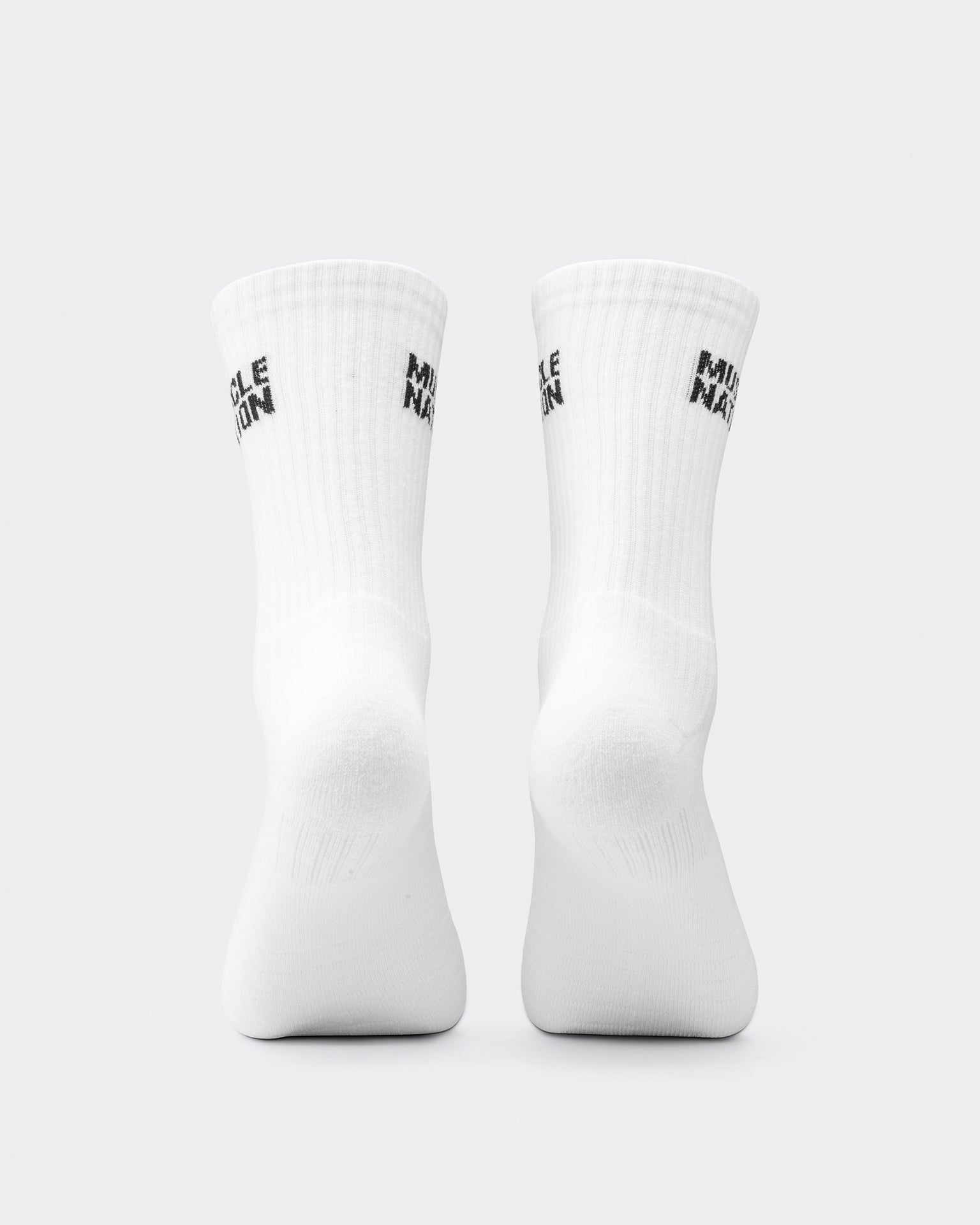Mens Essential Crew Socks (2x Pack) - White-Socks-White-AC092311WHT-ONE-MNAPPRL26519-2-Muscle Nation