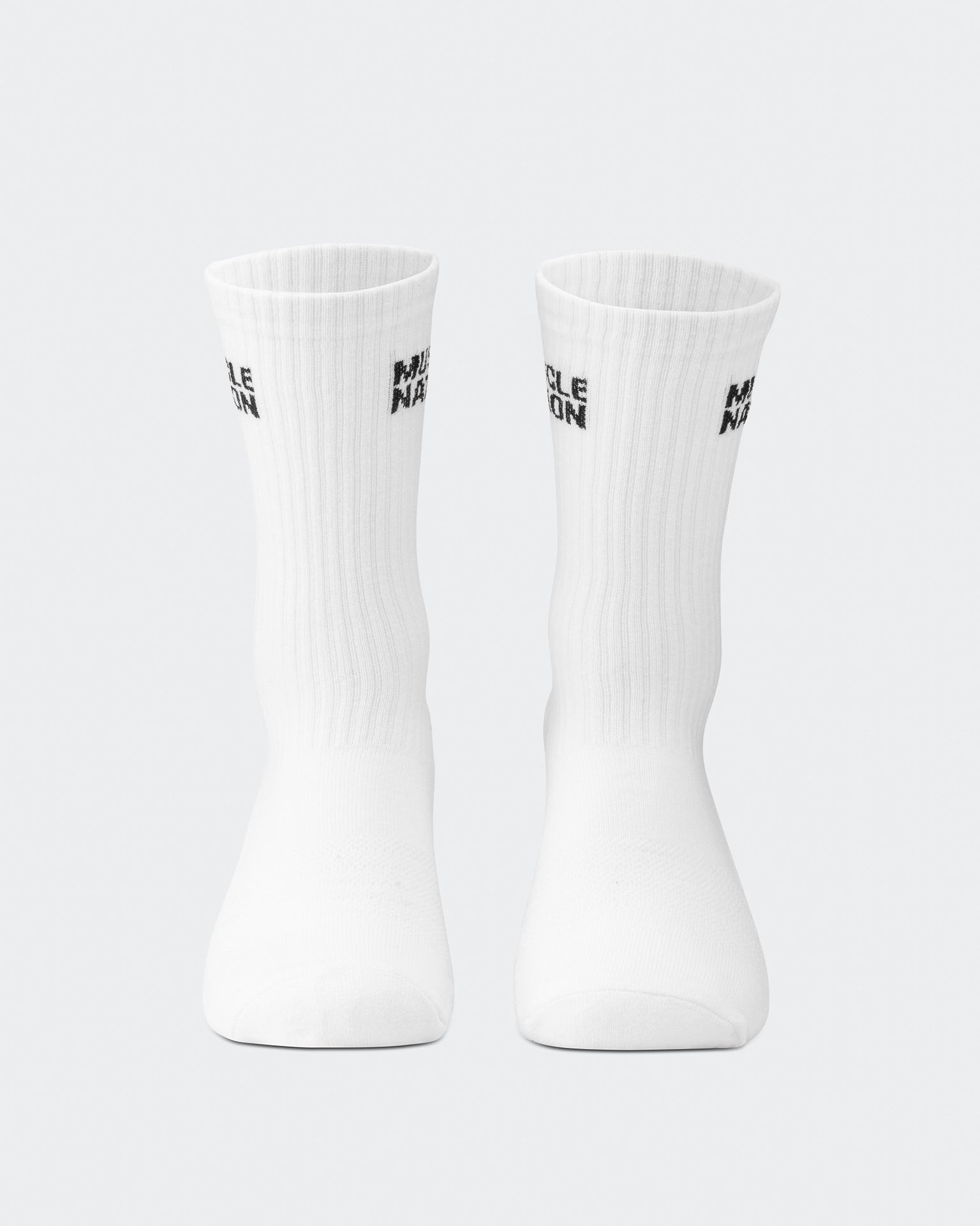 Mens Essential Crew Socks (2x Pack) - White-Socks-White-AC092311WHT-ONE-MNAPPRL26519-4-Muscle Nation