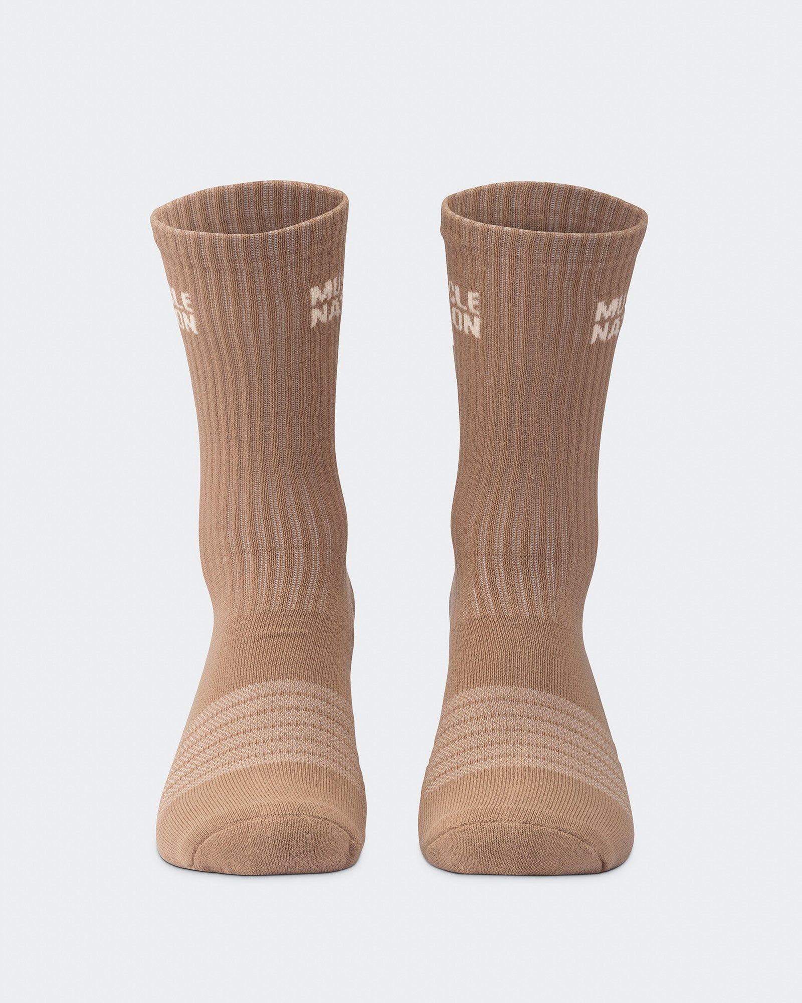 Mens Essential Crew Socks (2x Pack) - Taupe / Dew-Socks-Taupe / Dew-AC092311TAUPDEW-ONE-MNAPPRL26520-4-Muscle Nation