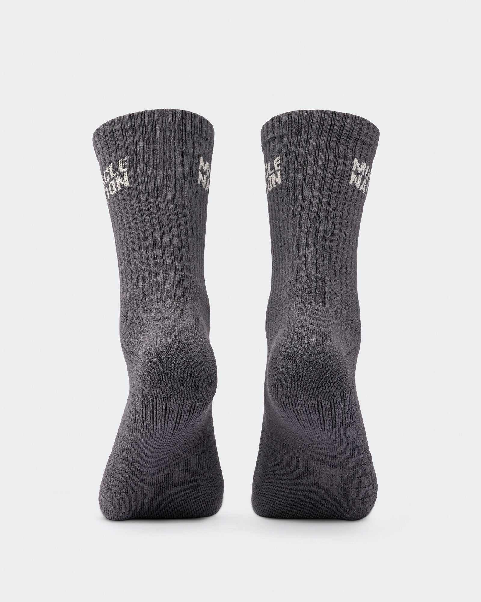 Mens Essential Crew Socks (2x Pack) - Charcoal / Dew-Socks-Charcoal / Dew-AC092311CHARCDEW-ONE-MNAPPRL26521-6-Muscle Nation