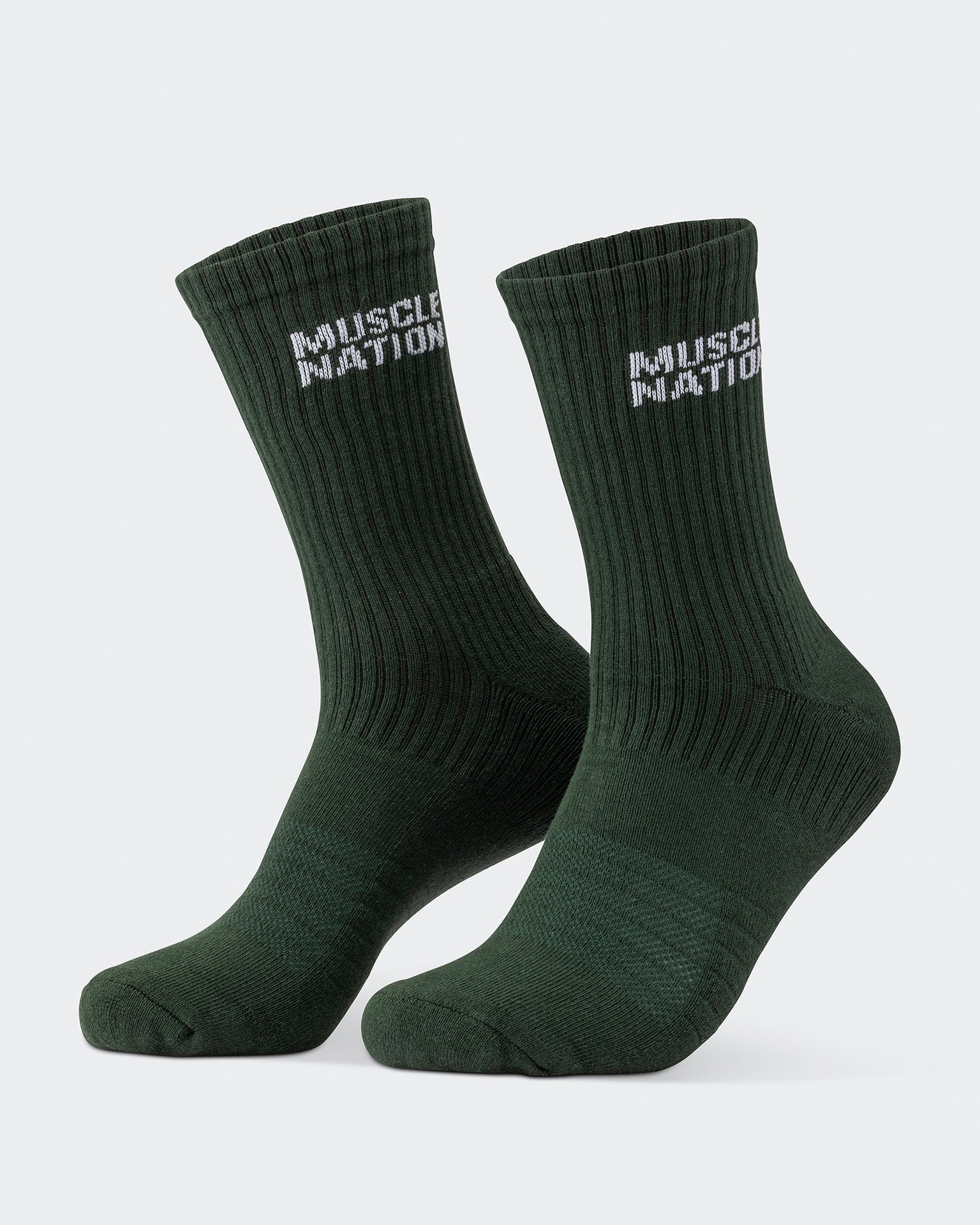 Mens Essential Crew Socks (3x Pack) - Cream / Eggshell / Evergreen-Socks-Cream / Eggshell / Evergreen-AC112336CRMEGGEGRN-ONE-MNAPPRL26514-13-Muscle Nation