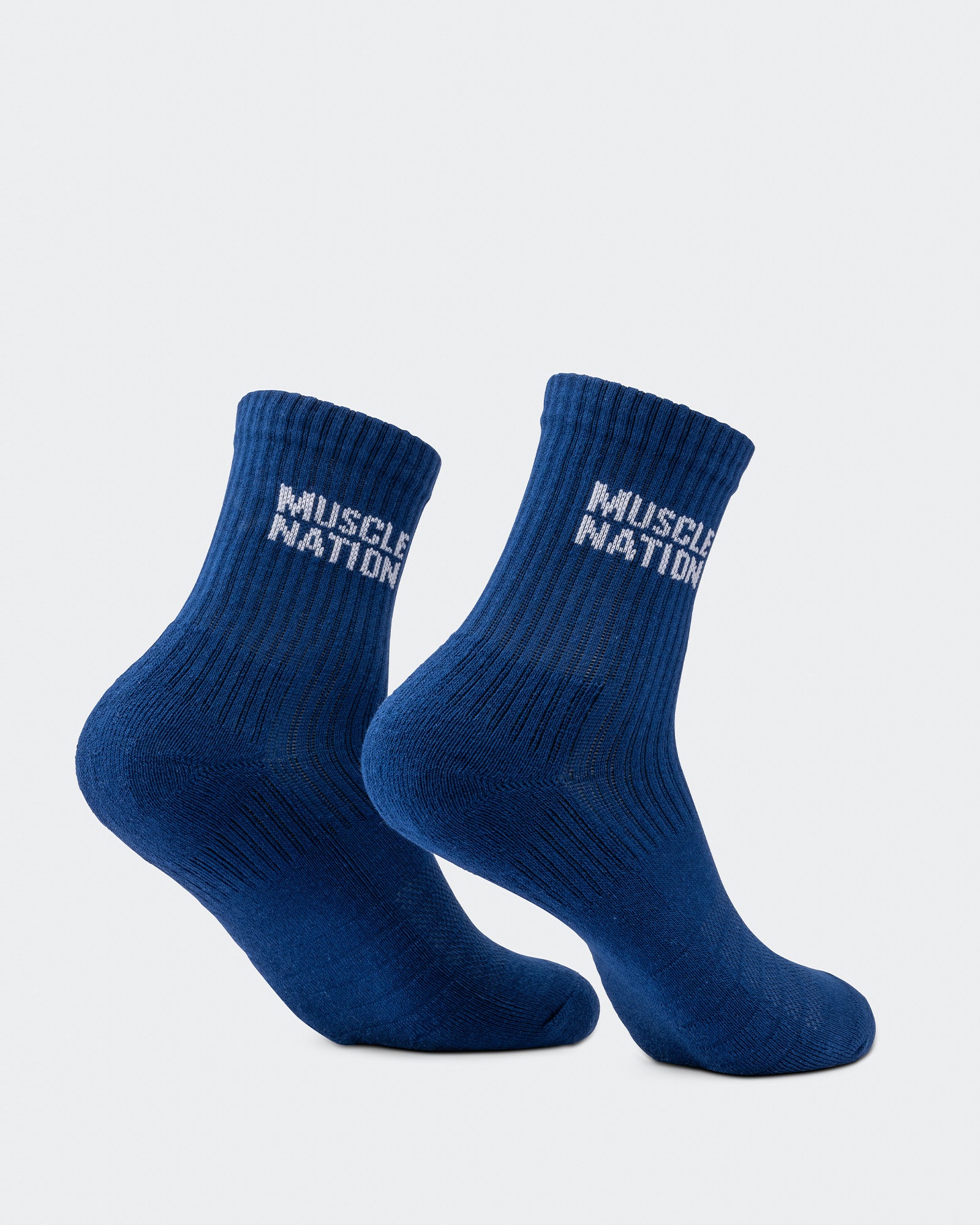 Womens Essential Crew Socks (3x Pack) - Navy / Hawaiian Blue / Off White-Socks-Navy / Hawaiian Blue / White-AC112335NVYHAWABLUWHT-ONE-MNAPPRL26511-10-Muscle Nation