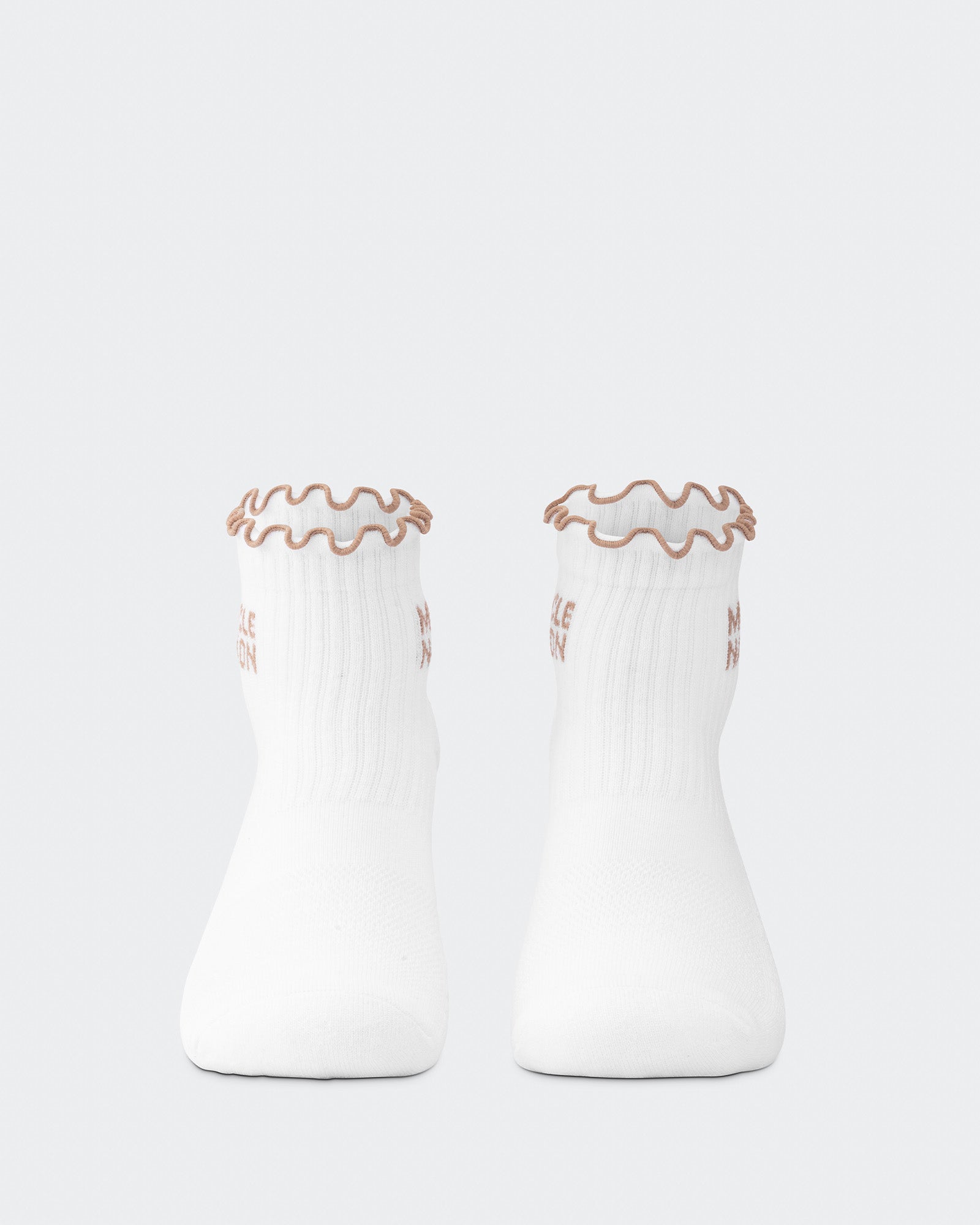 Ruffle Crew Sock - 1Pack - White / Stone-Socks-ACC1125214WHTSTN-MNAPPRL47938-2-Muscle Nation
