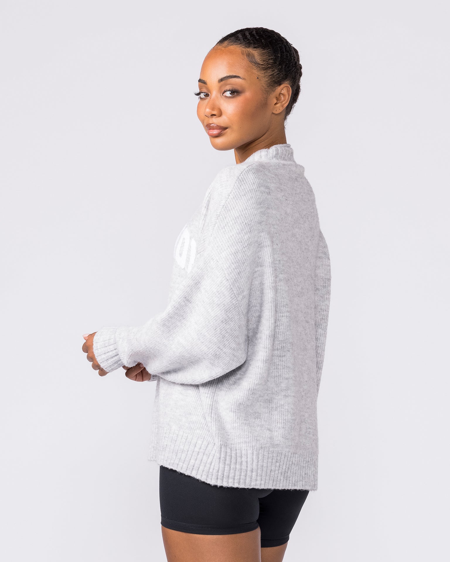 Sorority Knit - Snow Grey Marl-Jumpers & Hoodies-XXS / XS-042602SNGRYMR-XXS / XS-MNAPPRL49888-2-Muscle Nation