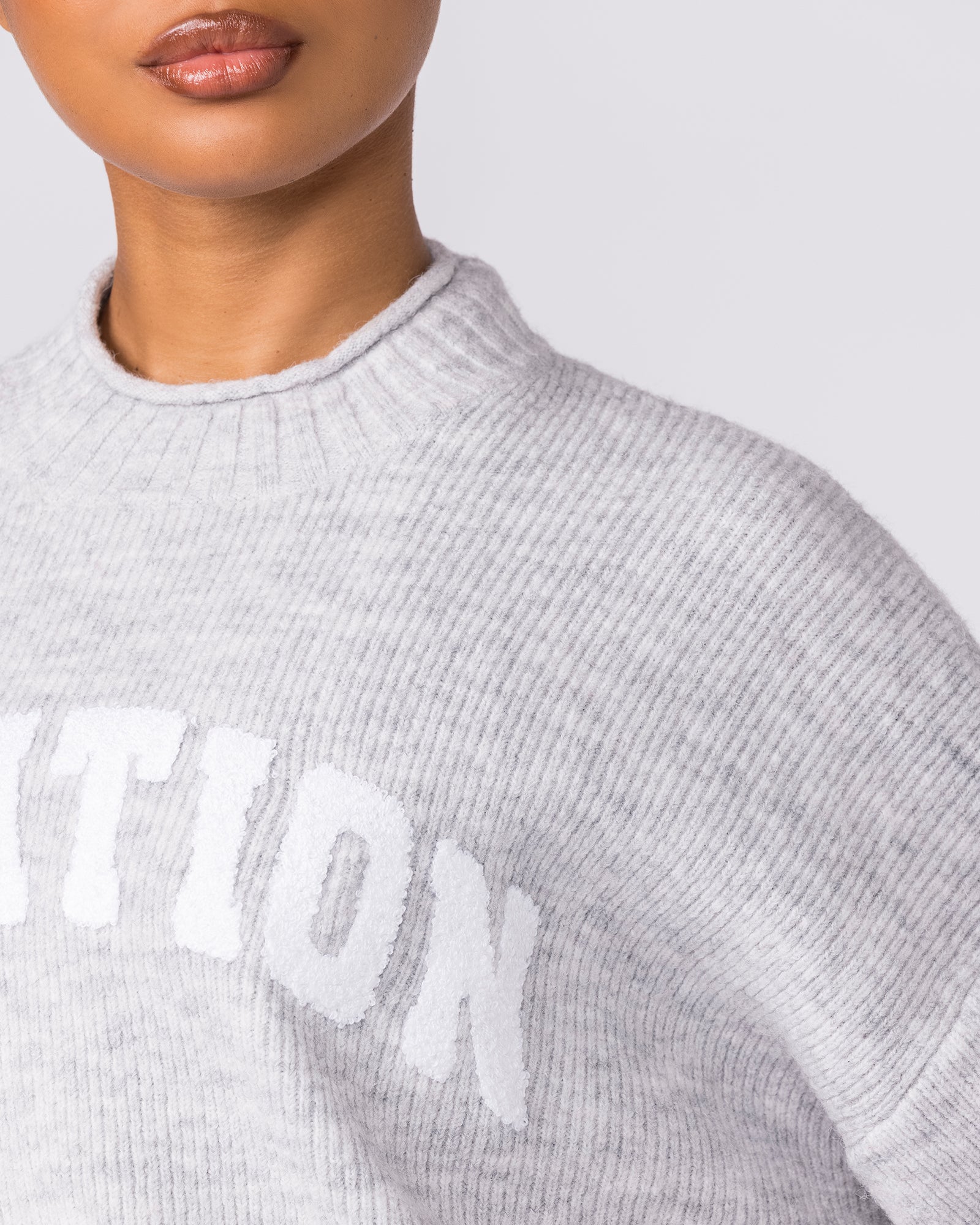 Sorority Knit - Snow Grey Marl-Jumpers & Hoodies-XXS / XS-042602SNGRYMR-XXS / XS-MNAPPRL49888-3-Muscle Nation
