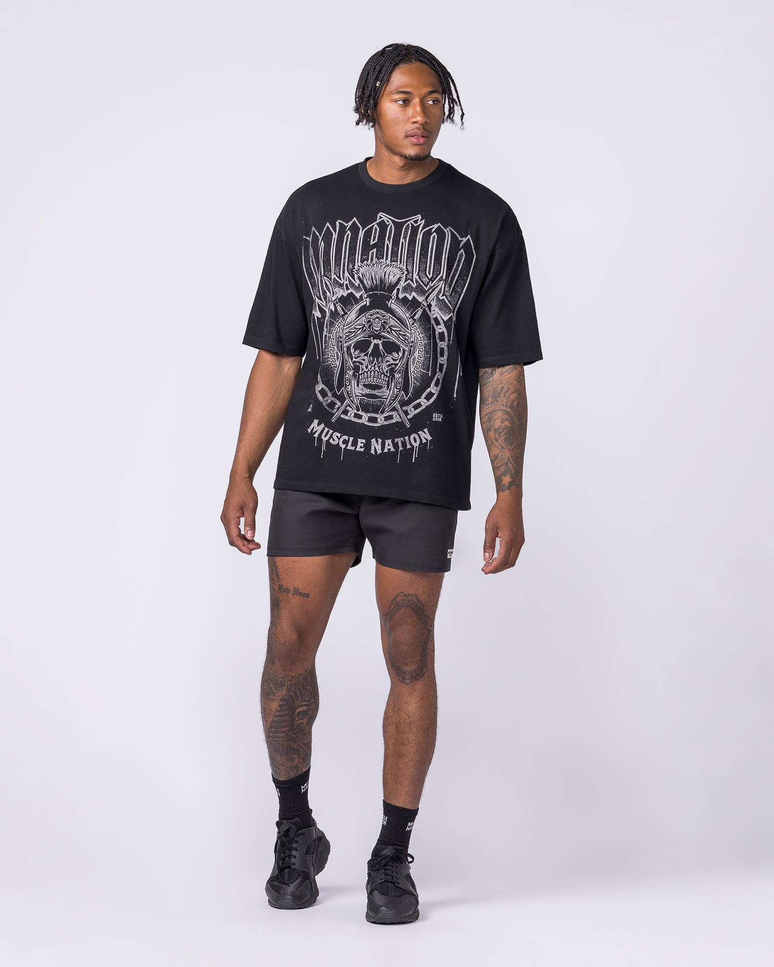 Spartan Oversized Tee - Black-T-Shirts-XXS-012626BLK-XXS-MNAPPRL48805-6-Muscle Nation