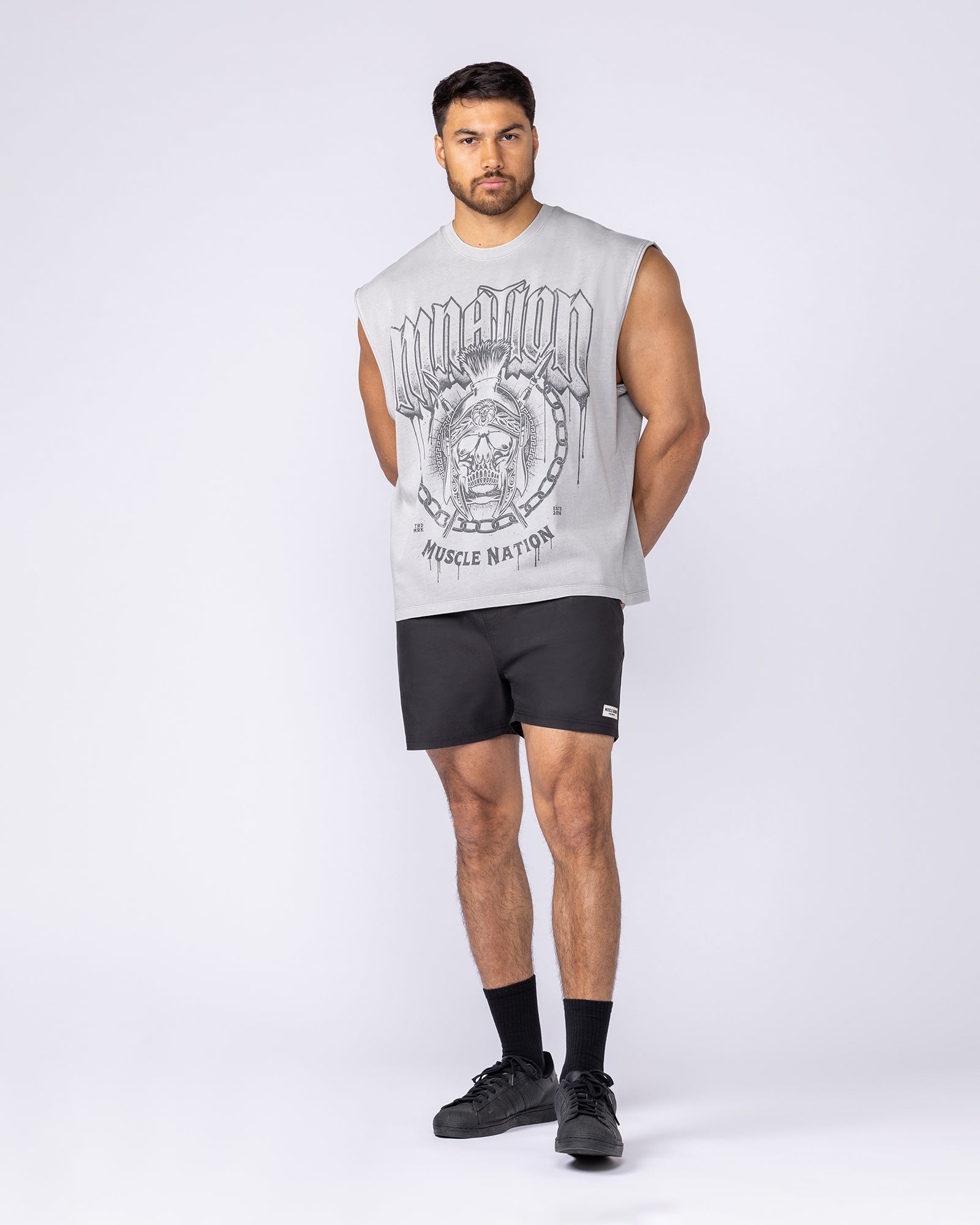 Spartan Vintage Boxy Muscle Tank - Washed Quiet Grey-Singlets & Tanks-S-1125139WQUTGRY-S-MNAPPRL47737-5-Muscle Nation
