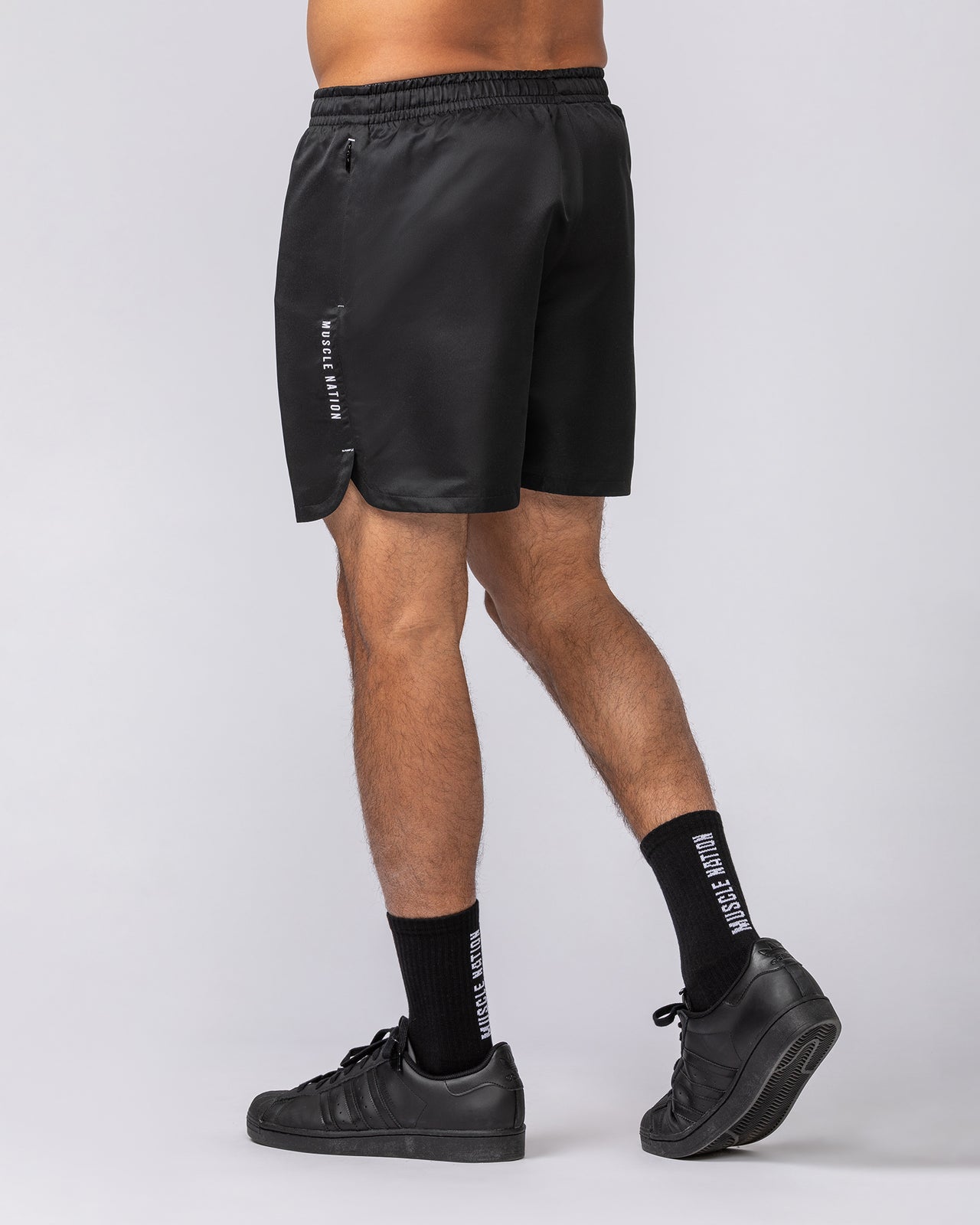 Standard Shorts Black - Muscle Nation men's gym shorts, view 3