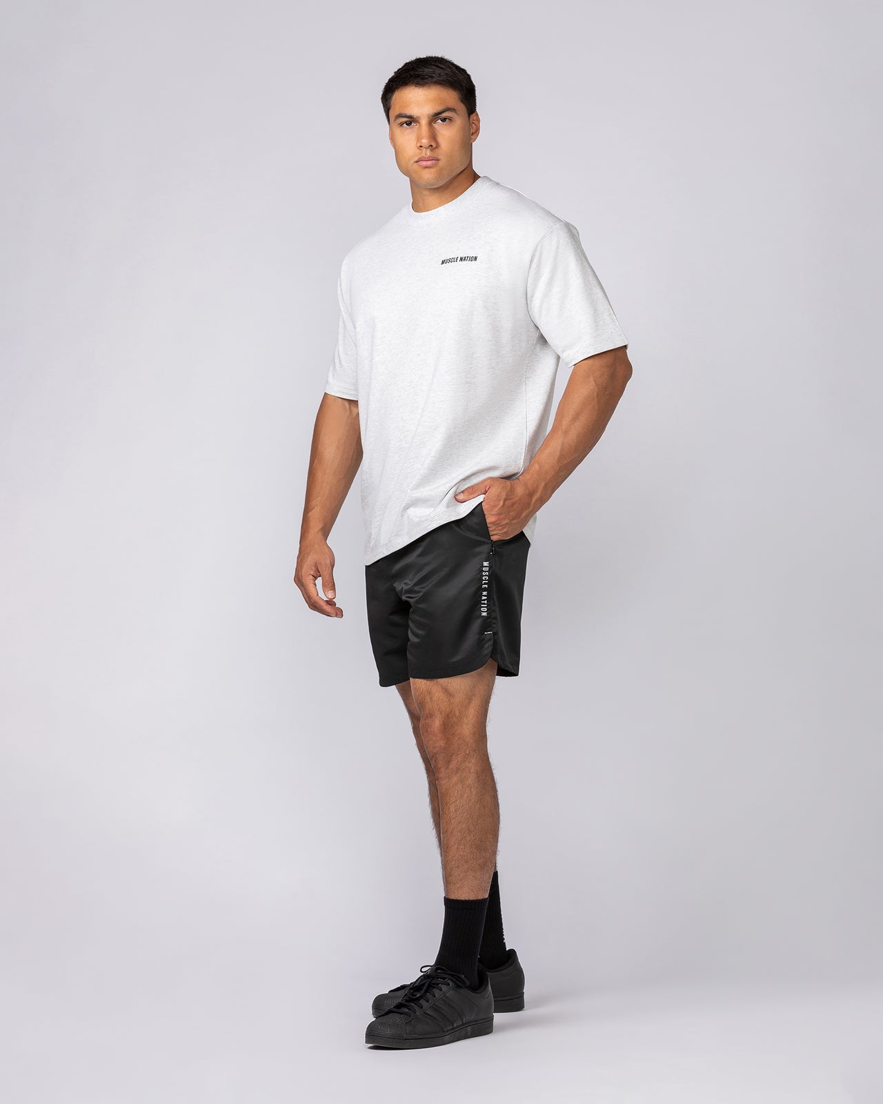Standard Shorts Black - Muscle Nation men's gym shorts, view 5