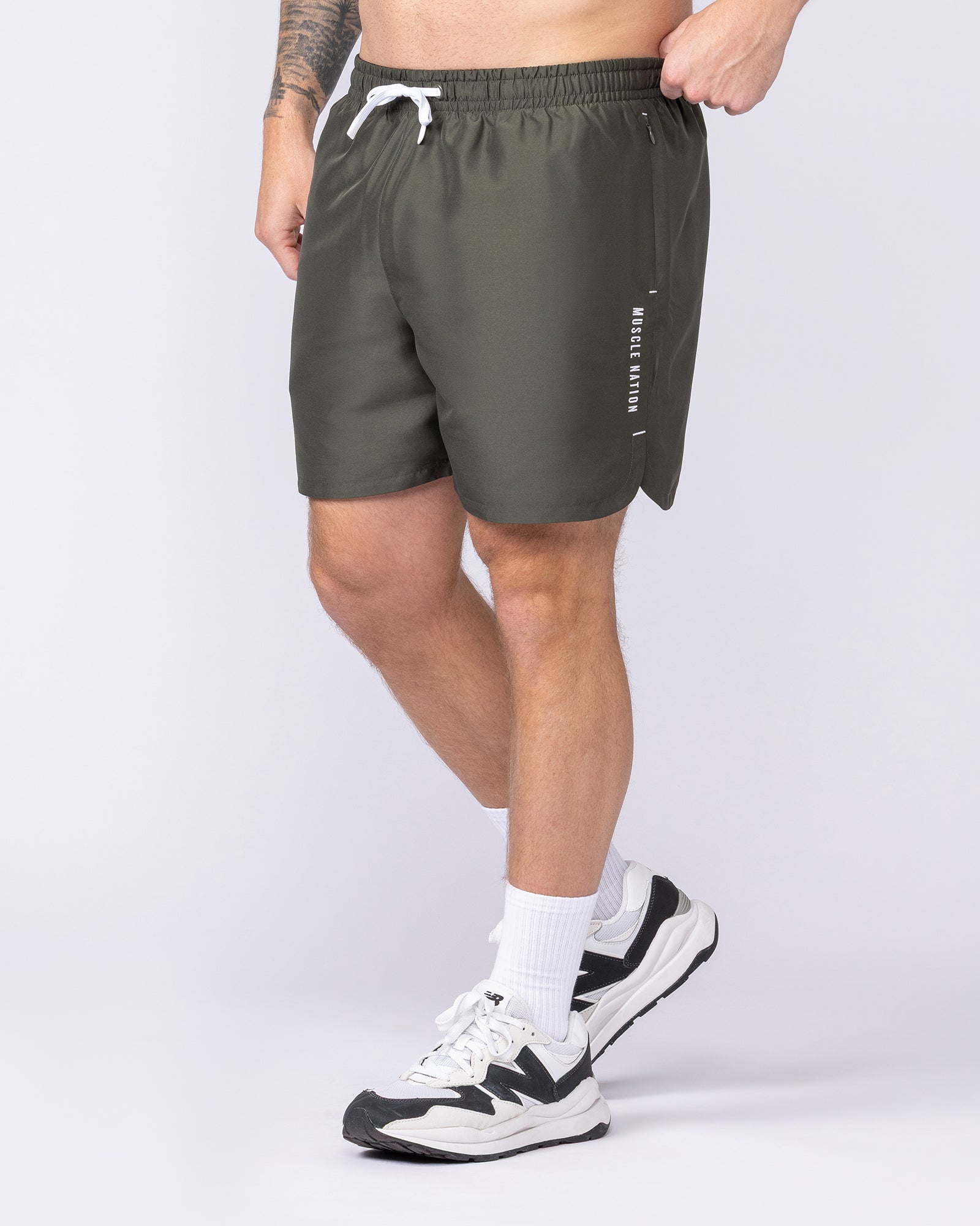 Standard Shorts Dark Khaki - Muscle Nation men's gym shorts